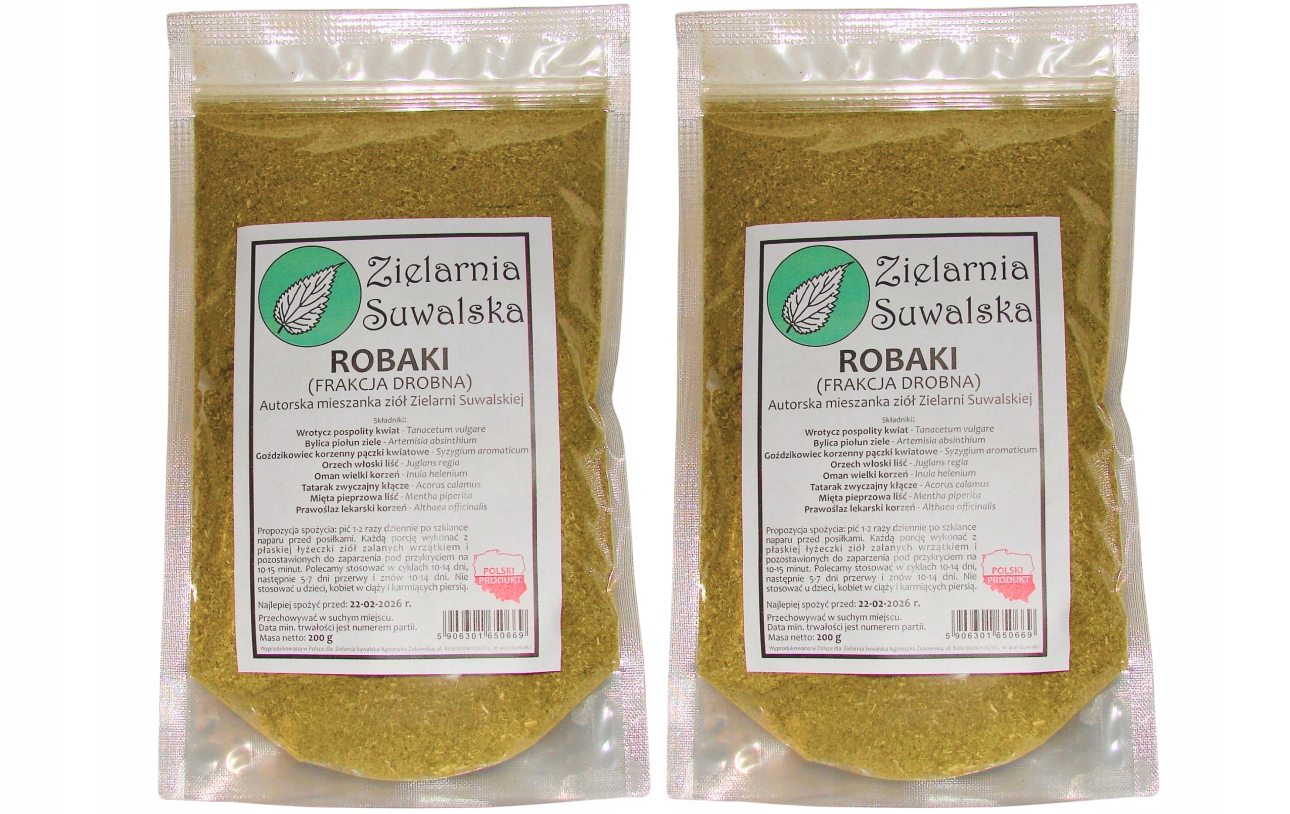 Zielarnia Suwalska Zioła Na Robaki W Organiżmie Pasożyty 200g Zmielone