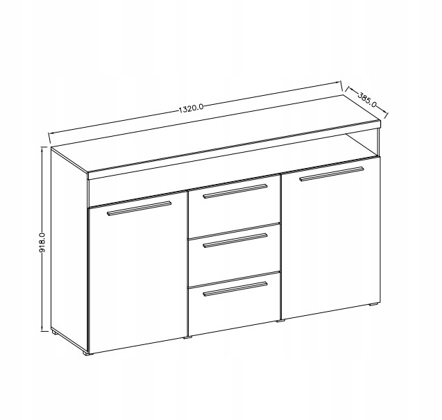 Komoda szafka do salonu 130 cm Biała Kod producenta 17474