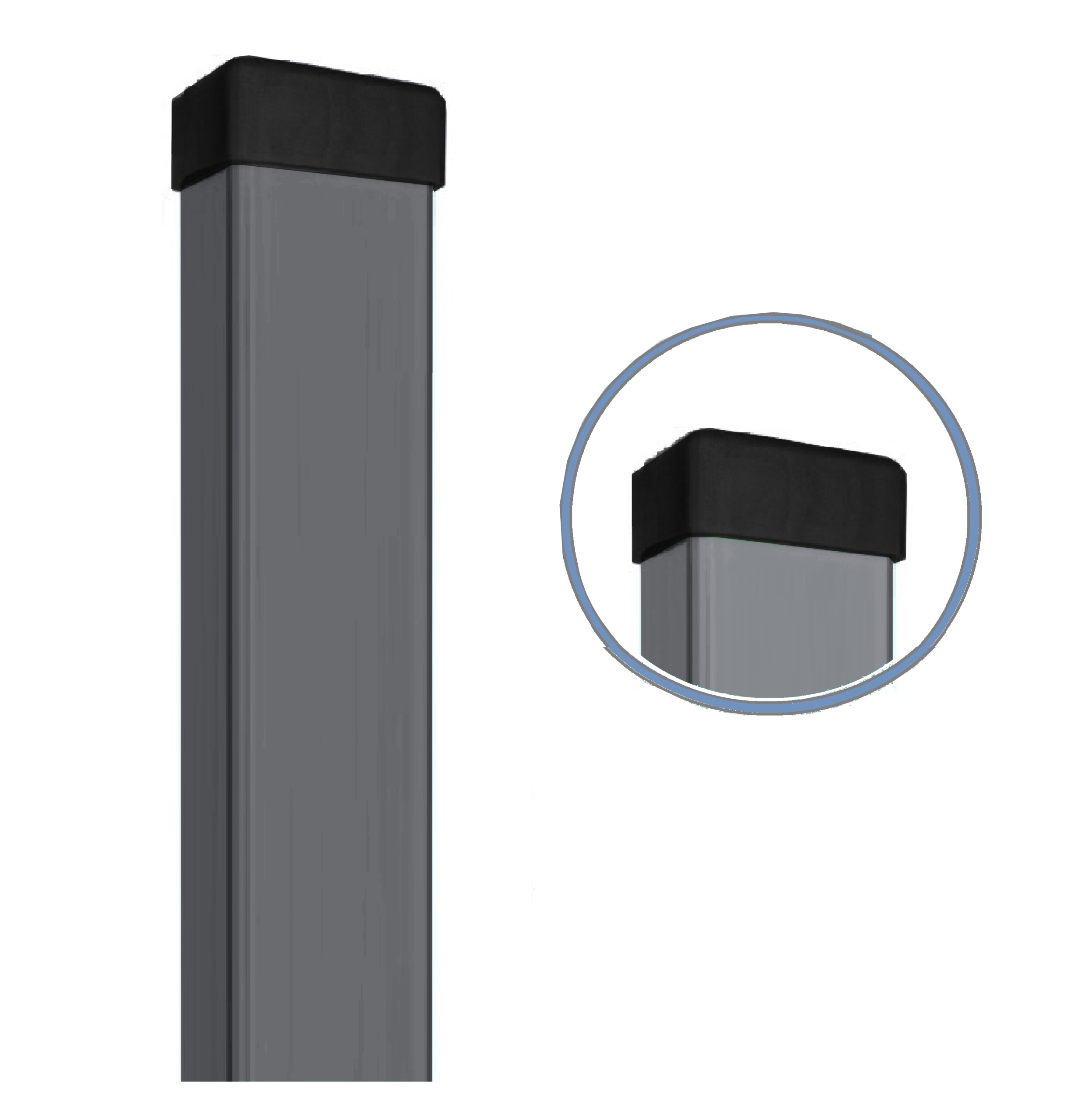 SŁUPKI ogrodzeniowe 40x60mm ANTRACYT 115 cm szary
