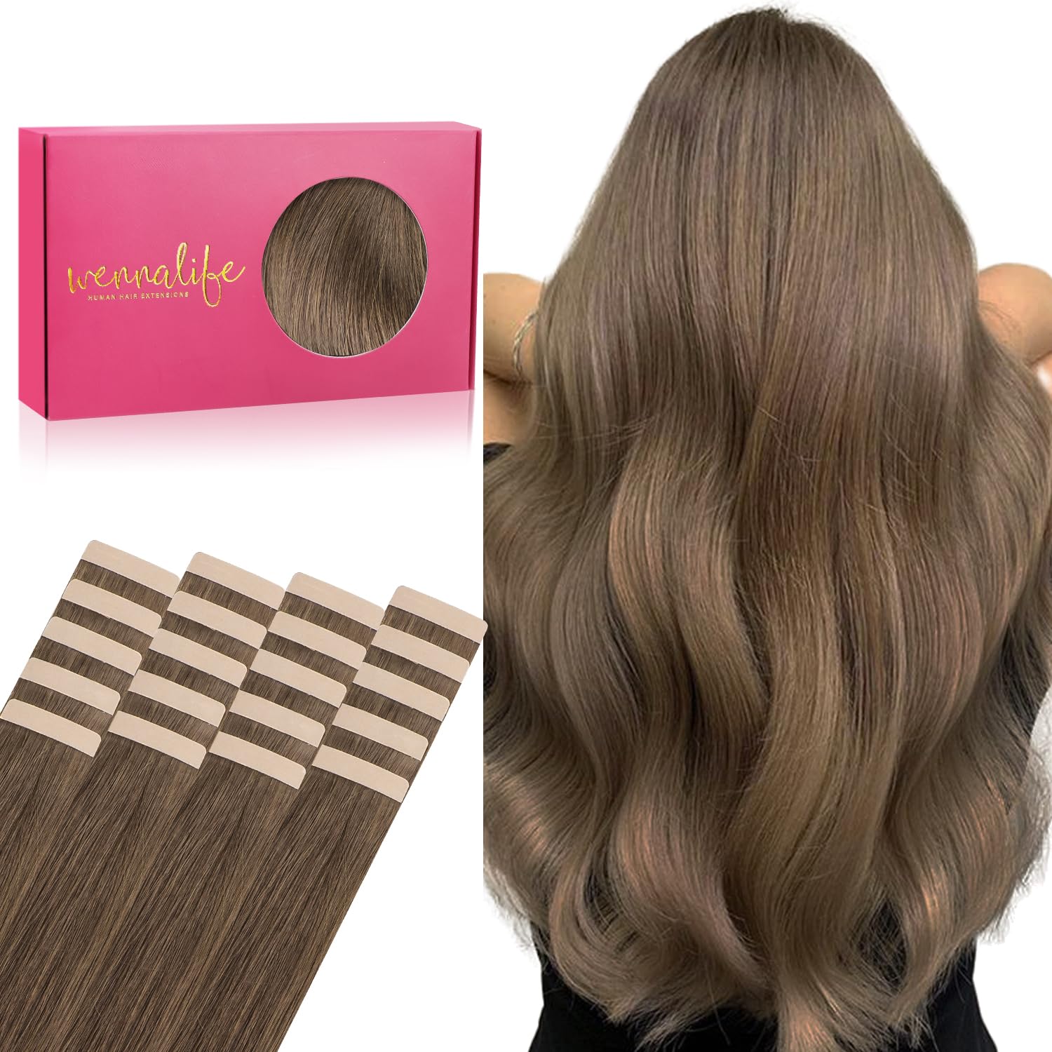 Wennalife Pasma naturalne tape in 5# ash brown 14"