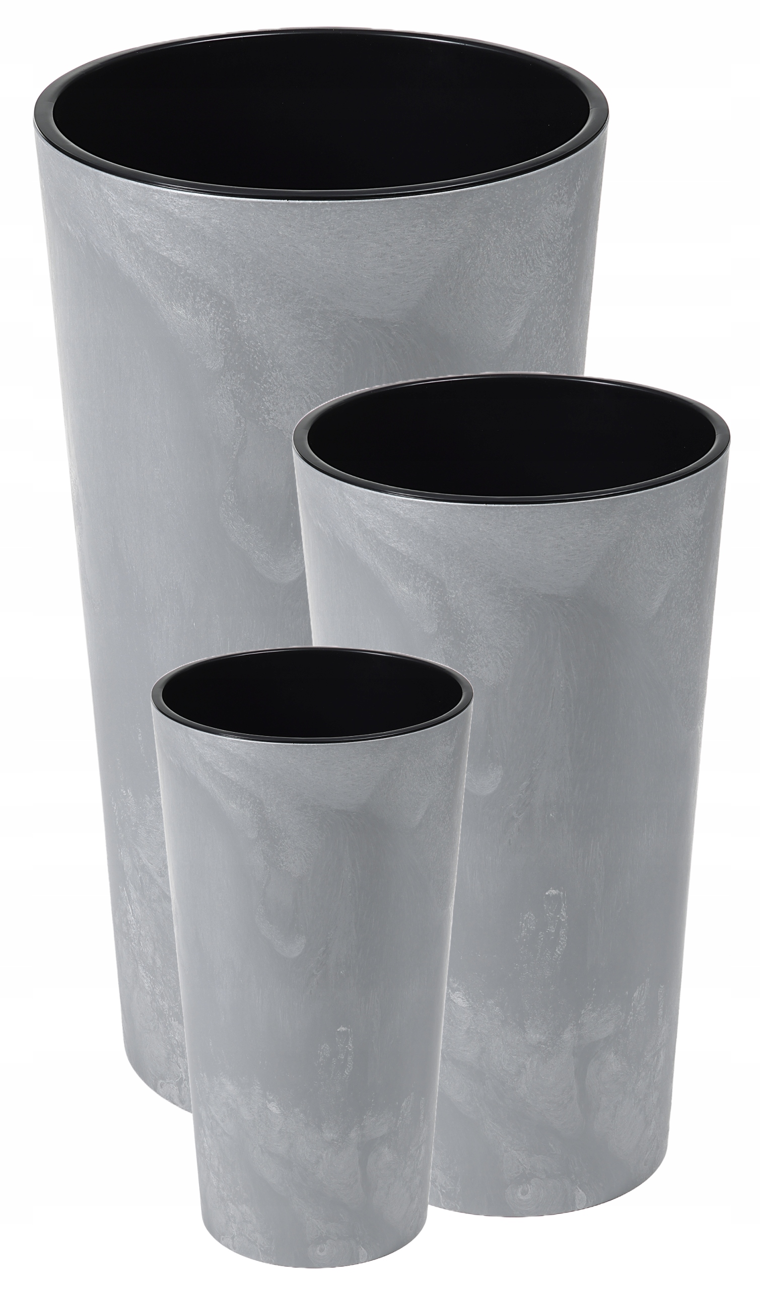 Zestaw 3 Wysokich Donic Lilia śr. 14cm/19cm/25cm Szary Beton imitacja