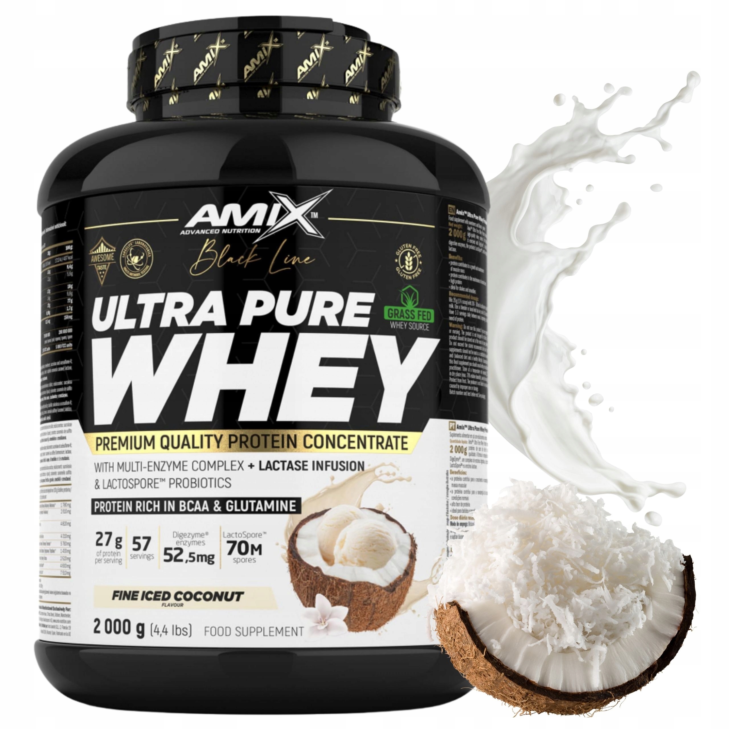 Wpc protein Amix Ultra Pure Whey Kokosová příchuť Protein 2000 g
