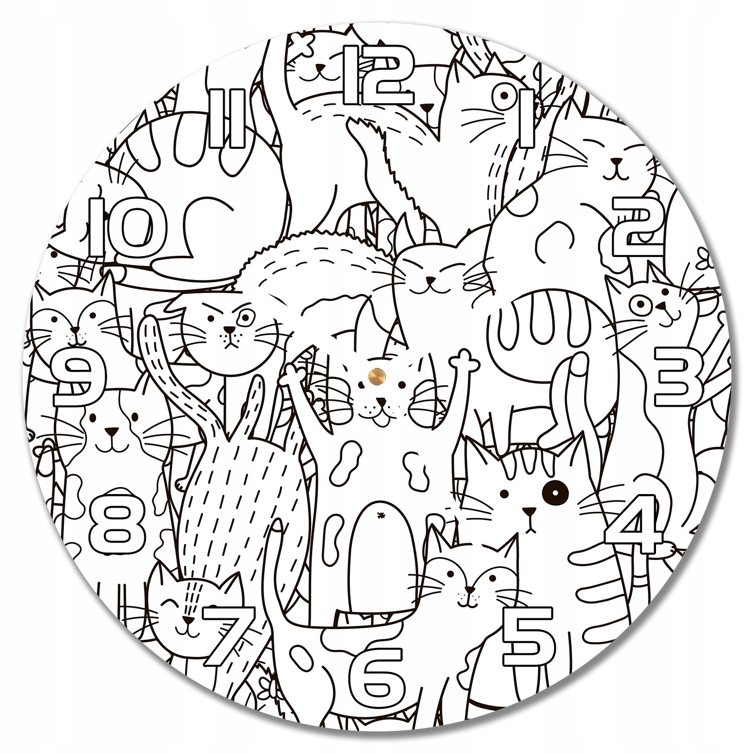 

Zegar ścienny Koty w stylu Doodle dla dzieci f30