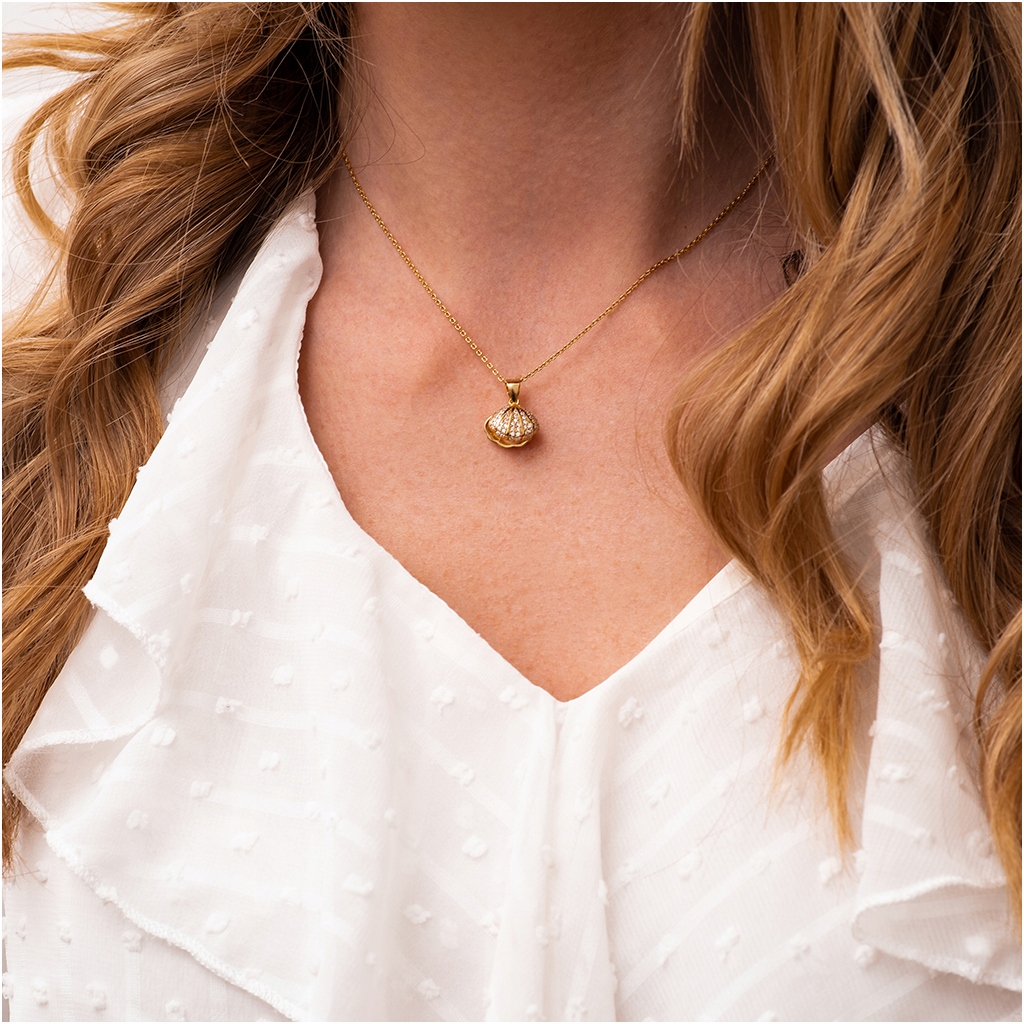 Naszyjnik srebrny damski MUSZELKA perła ANKIER 925 Marka Blingart