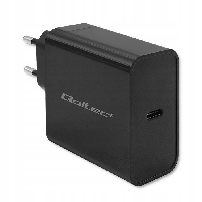 Qoltec Ładowarka Quick Pd 1XUSB-C 65W 5-20V 3-3.25A Czarna