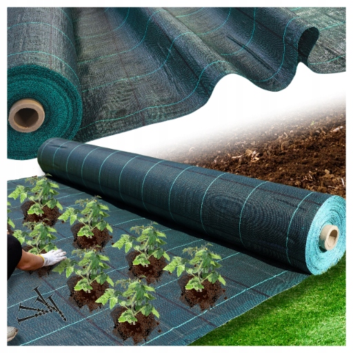 Agrotkanina 80cm x 100m Zielona Agrowłóknina Mata Antychwastowa Uv Kołki