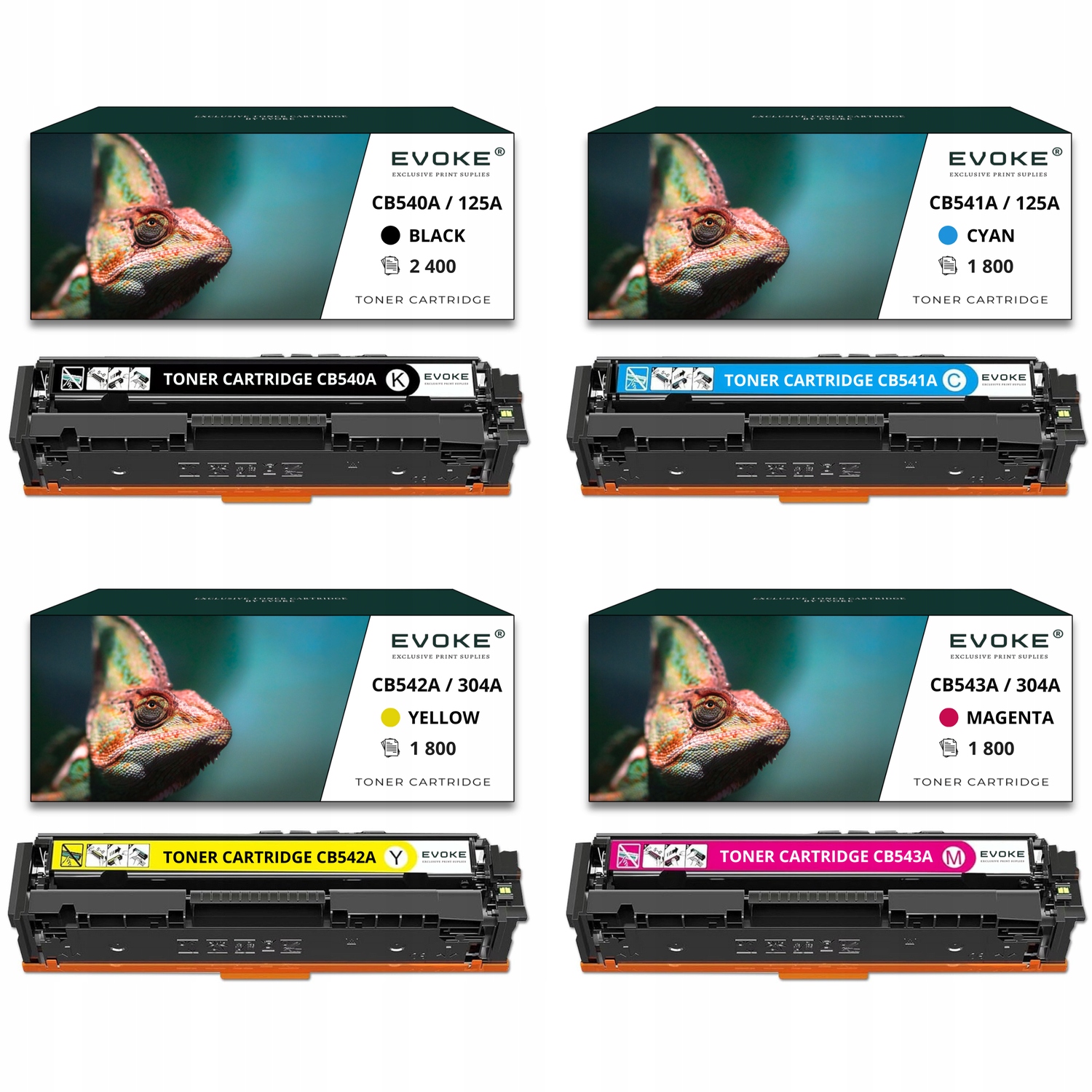 4x toner do tiskárny Hp 125A Sada Cmyk CB540A CF210X CE320A
