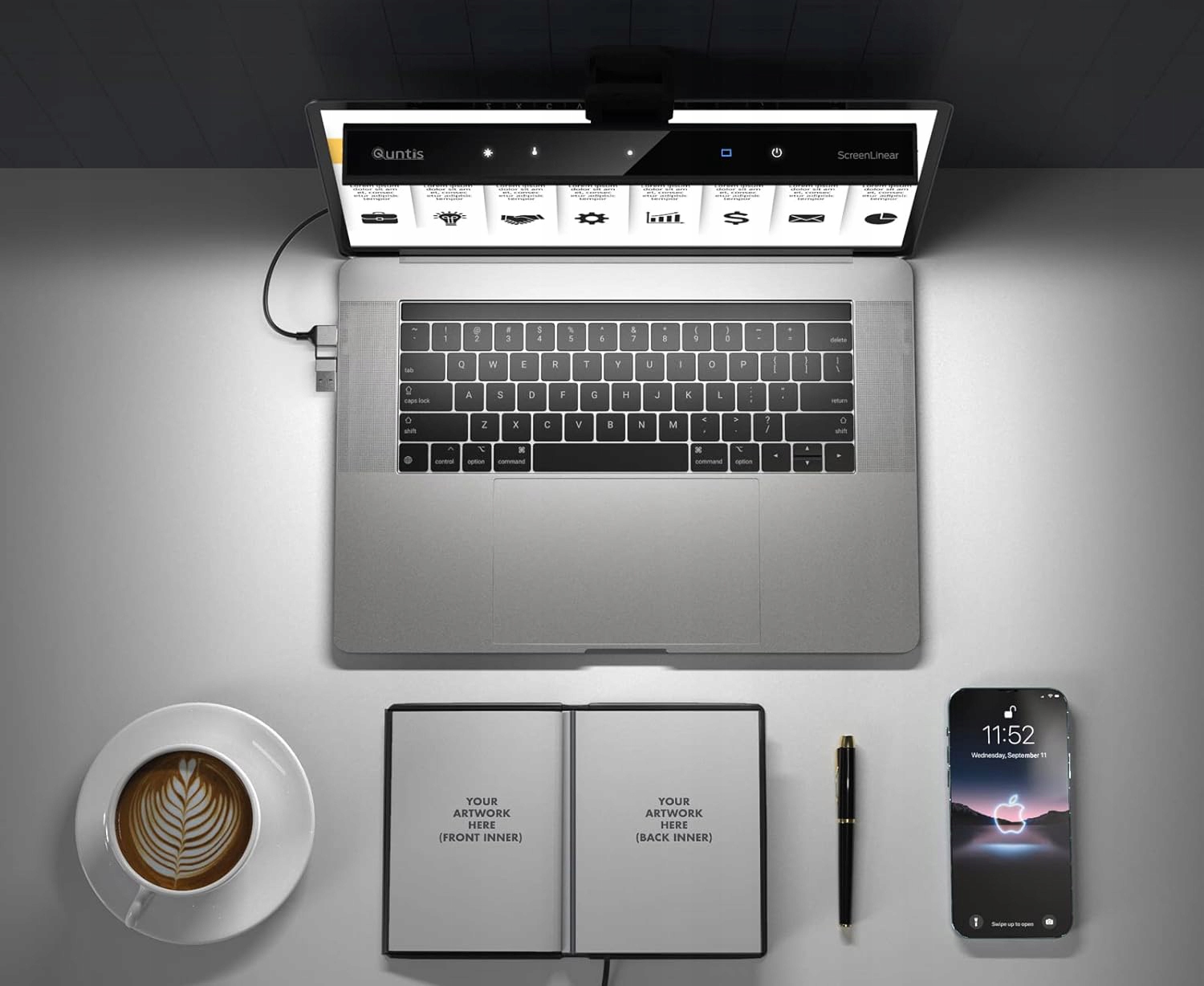 LAMPKA LED DO LAPTOPA MONITORA NA MONITOR KLIPS REGULOWANA NOCNA Długość/wysokość 30 cm