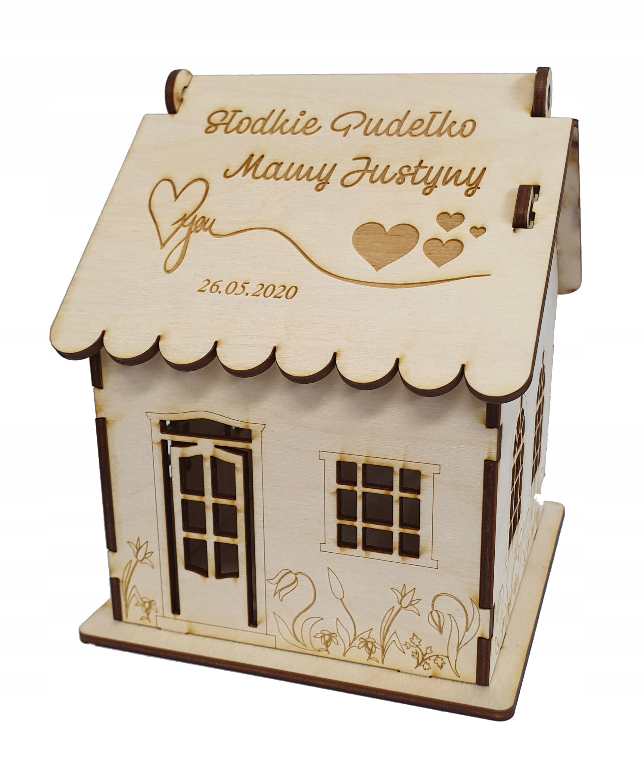 

Domek pudełko na słodycze Dzień Mamy Babci