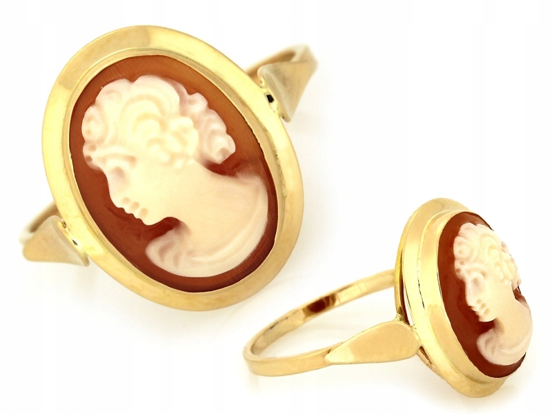 Zlatý prsten 585 Kamea efektní nadčasový 18r Oválný 1.66g