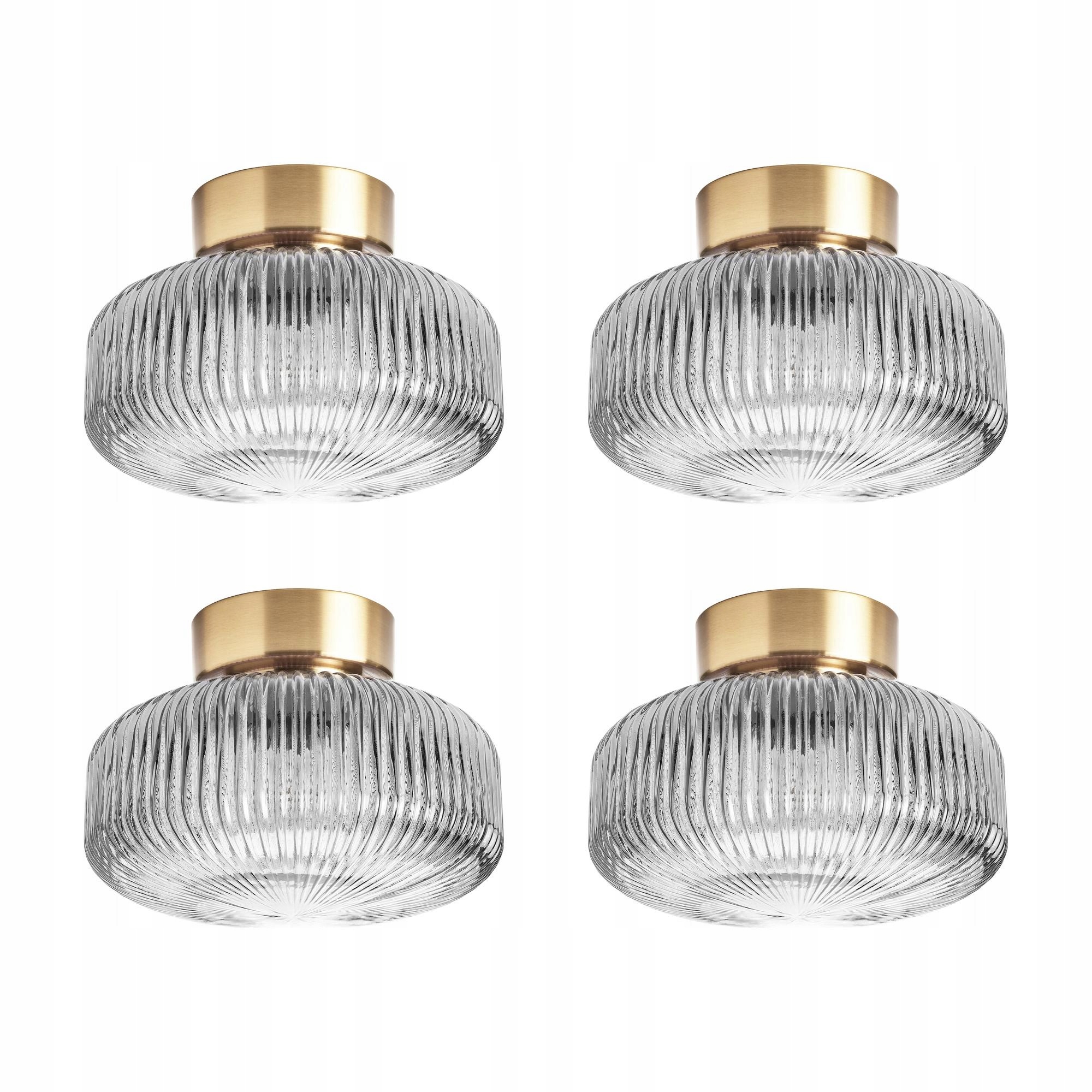 4 ks Stropní svítidlo mosaz šedé sklo 27 cm Solklint