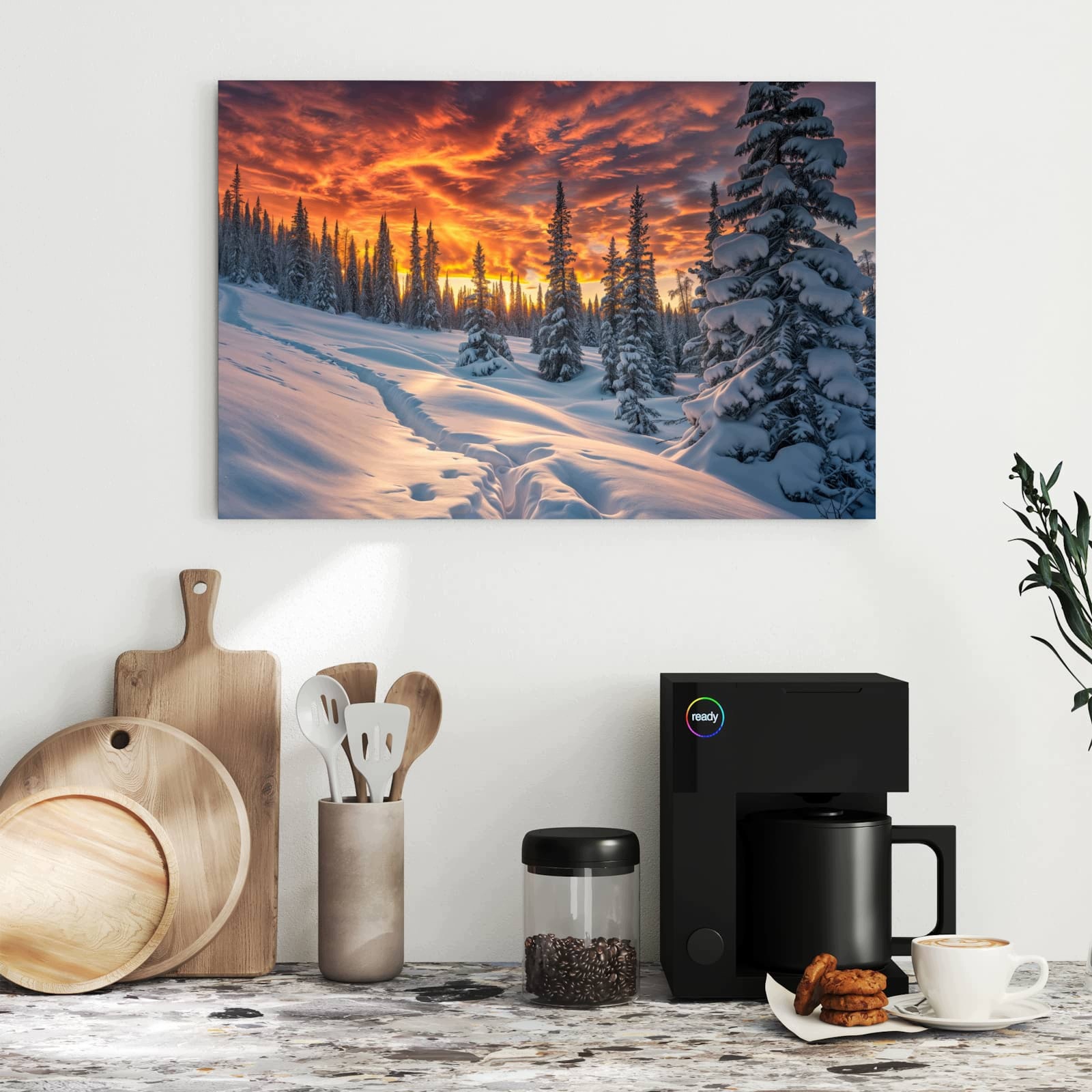 Magnetická tabule Zima Západ slunce 60 × 40 cm
