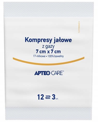 

Apteo Kompresy gazowe jałowe 7x7 12-warstwowe-3szt