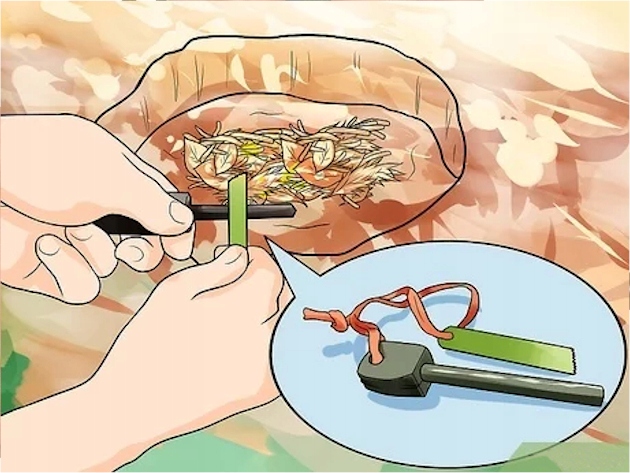 KRZESIWO MAGNEZOWE DO ROZPALANIA OGNIA WOJSKOWE TAKTYCZNE SURVIVAL DUŻE Trwałość >3000 użyć