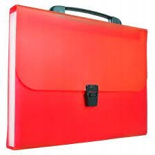 Teczka harmonijkowa PP z rączką A4 czerwona