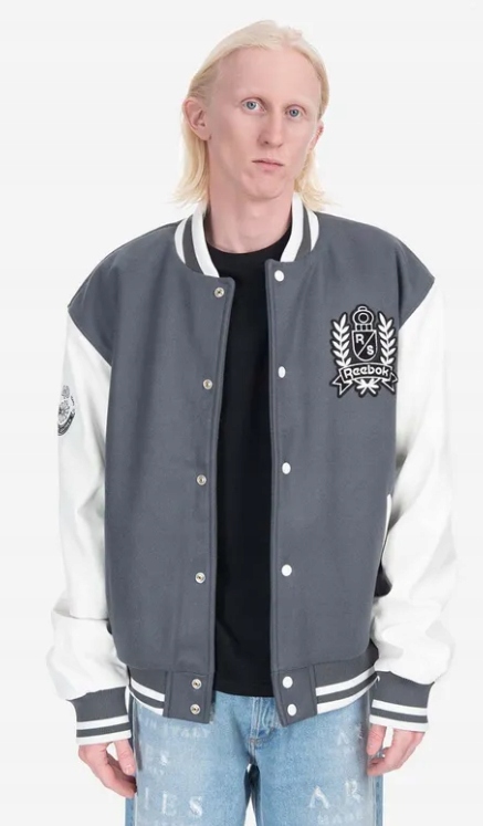 Reebok Pánská Bomber Bunda Šedá S Vlnou Xs 0A7A2_B* Pozadí