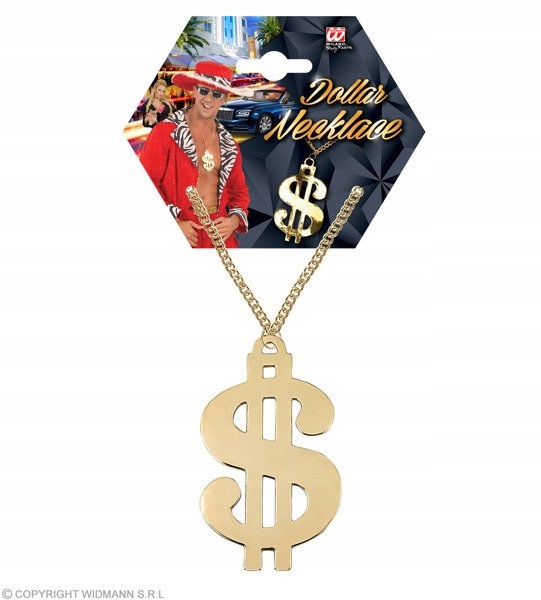 NASZYJNIK ZŁOTY DOLAR RAP GANGSTA GWIAZDA RAPU Postać/temat lata 70, 80, 90-te