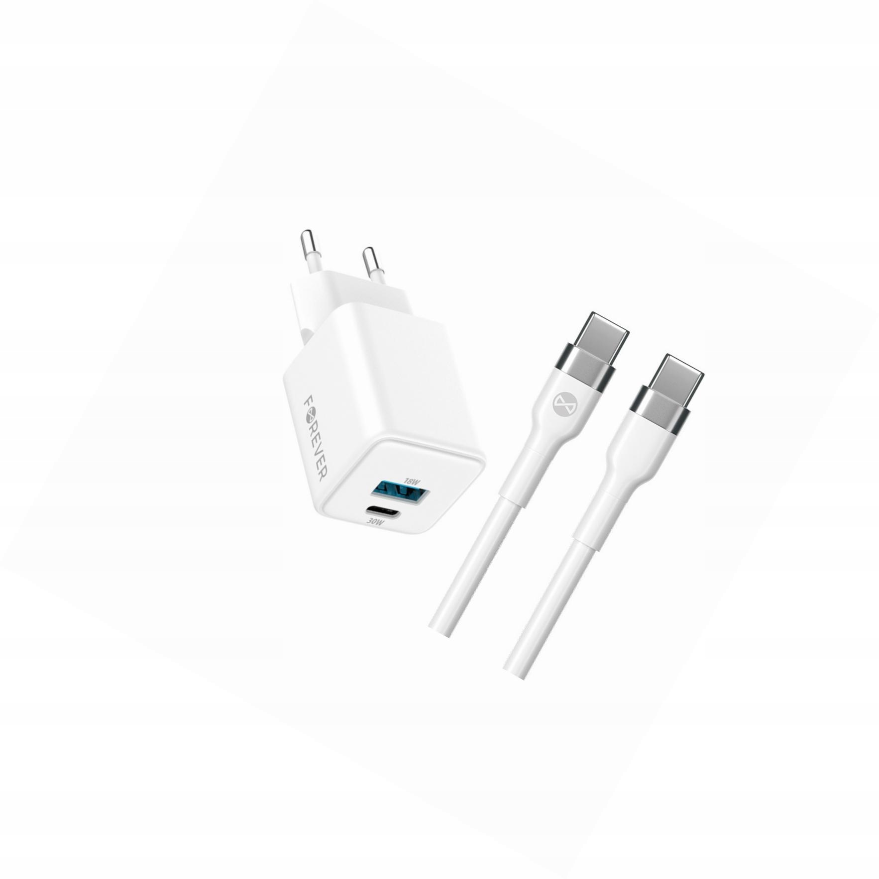 Szybka ładowarka GaN 30W Usb i Usb-c z kablem do Motorola Edge 20 5G