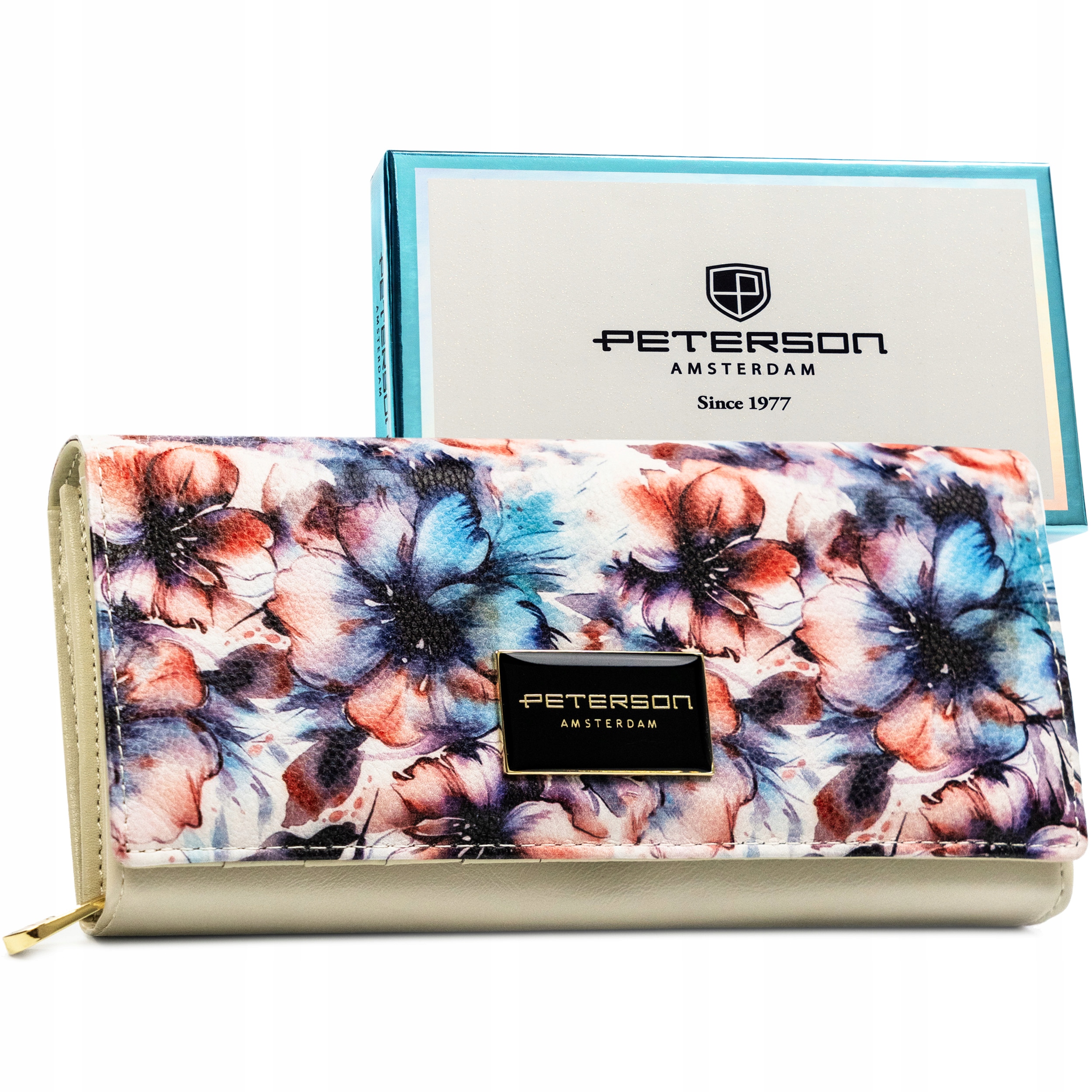 Portfel skórzany Peterson duży ze skóry naturalnej Rfid