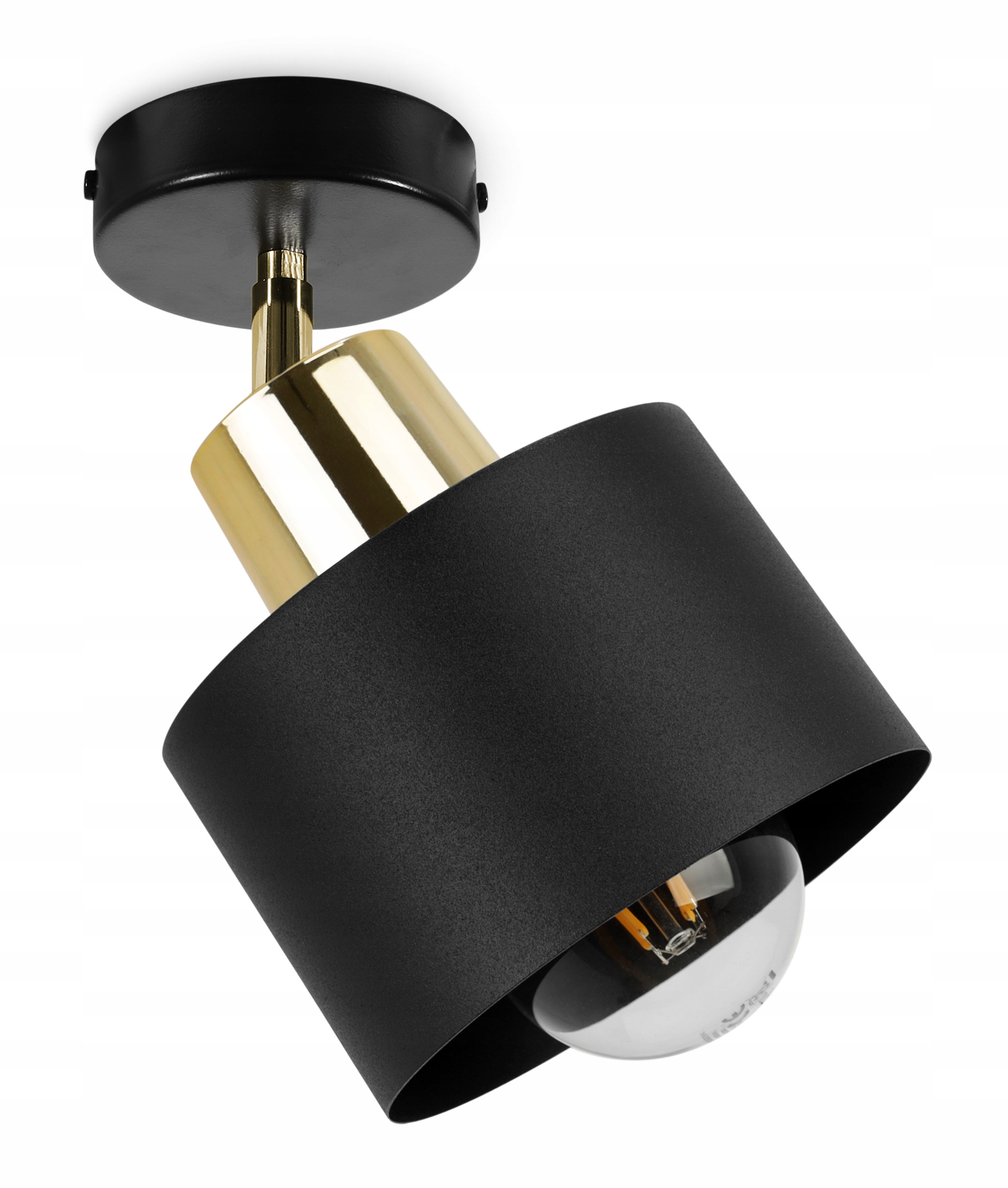 

Lampa Ścienna Sufitowa Kinkiet Klosz Czarny Led
