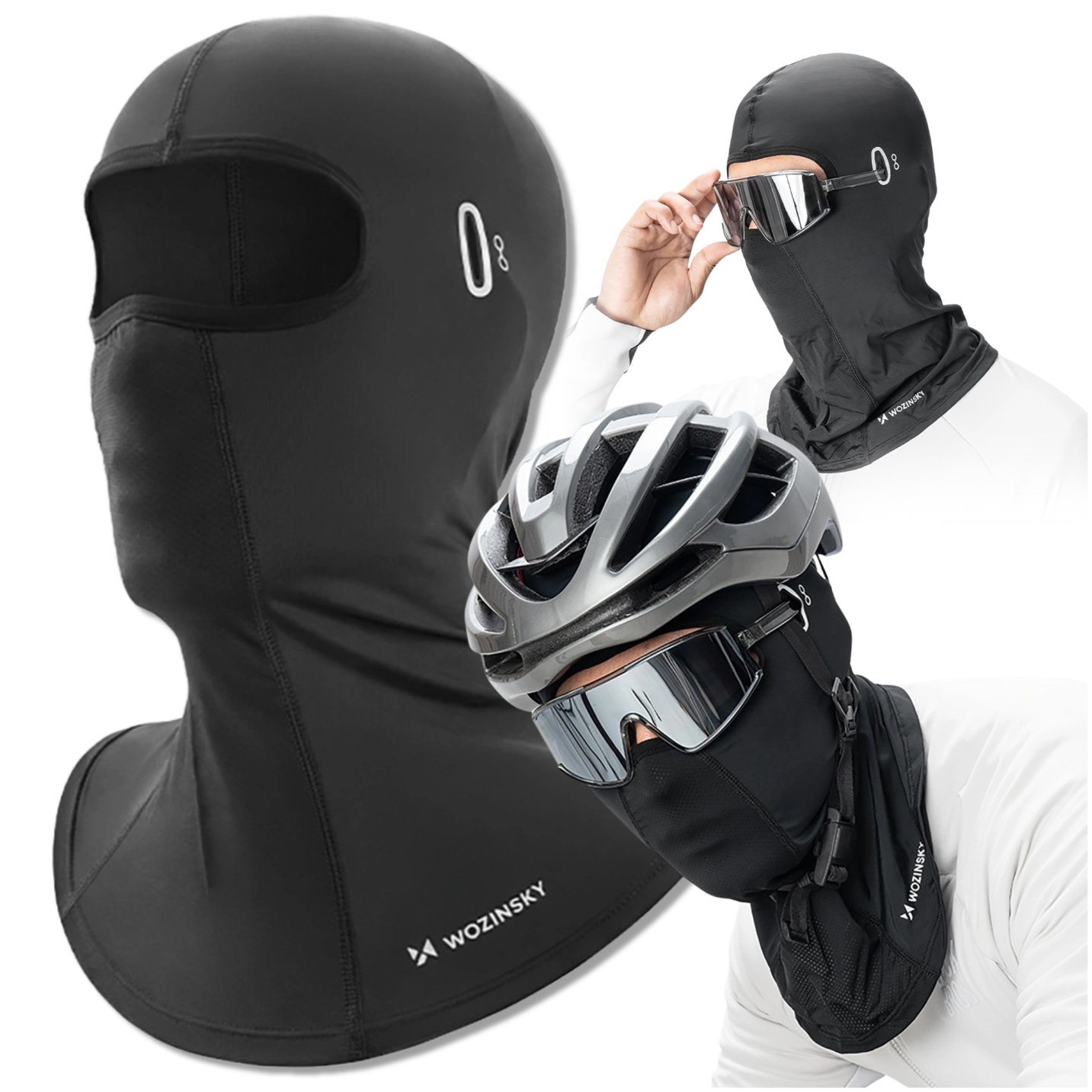 2x Kominiarka Balaklava Na Twarz Motocykl Rower Otwory Na Okulary Czarna