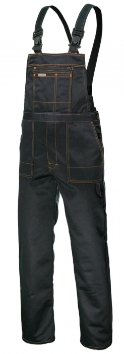 Spodnie ogrodniczki robocze czarne GrandMaster 50
