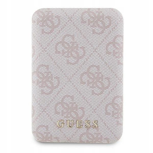 Guess Indukčná powerbanka 15W GUPB5FP4EMGP 5000mAh ružová/pink 4G Leather