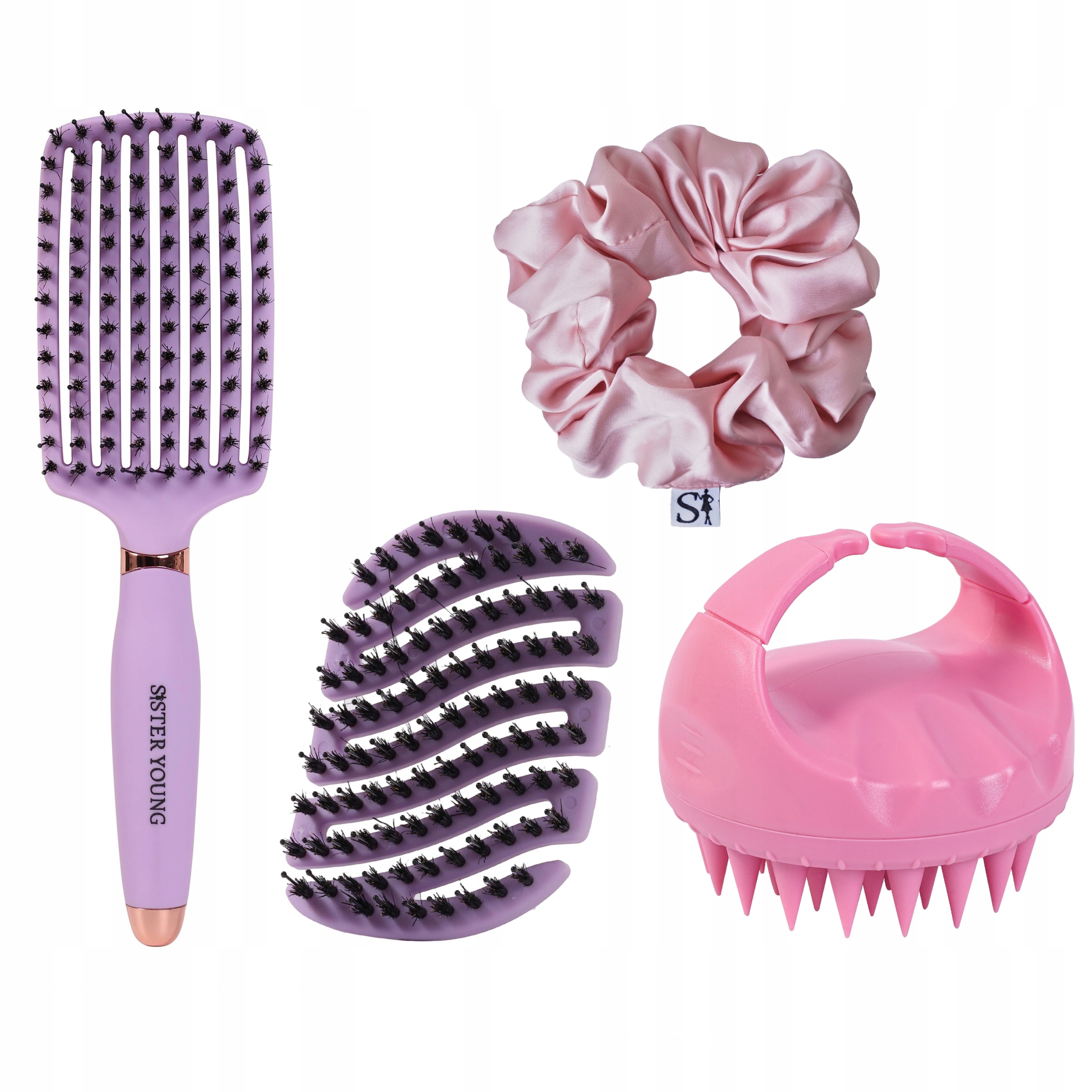 Sada kartáčů na vlasy Masážní Přístroj Scrunchie Rozčesávání Péče