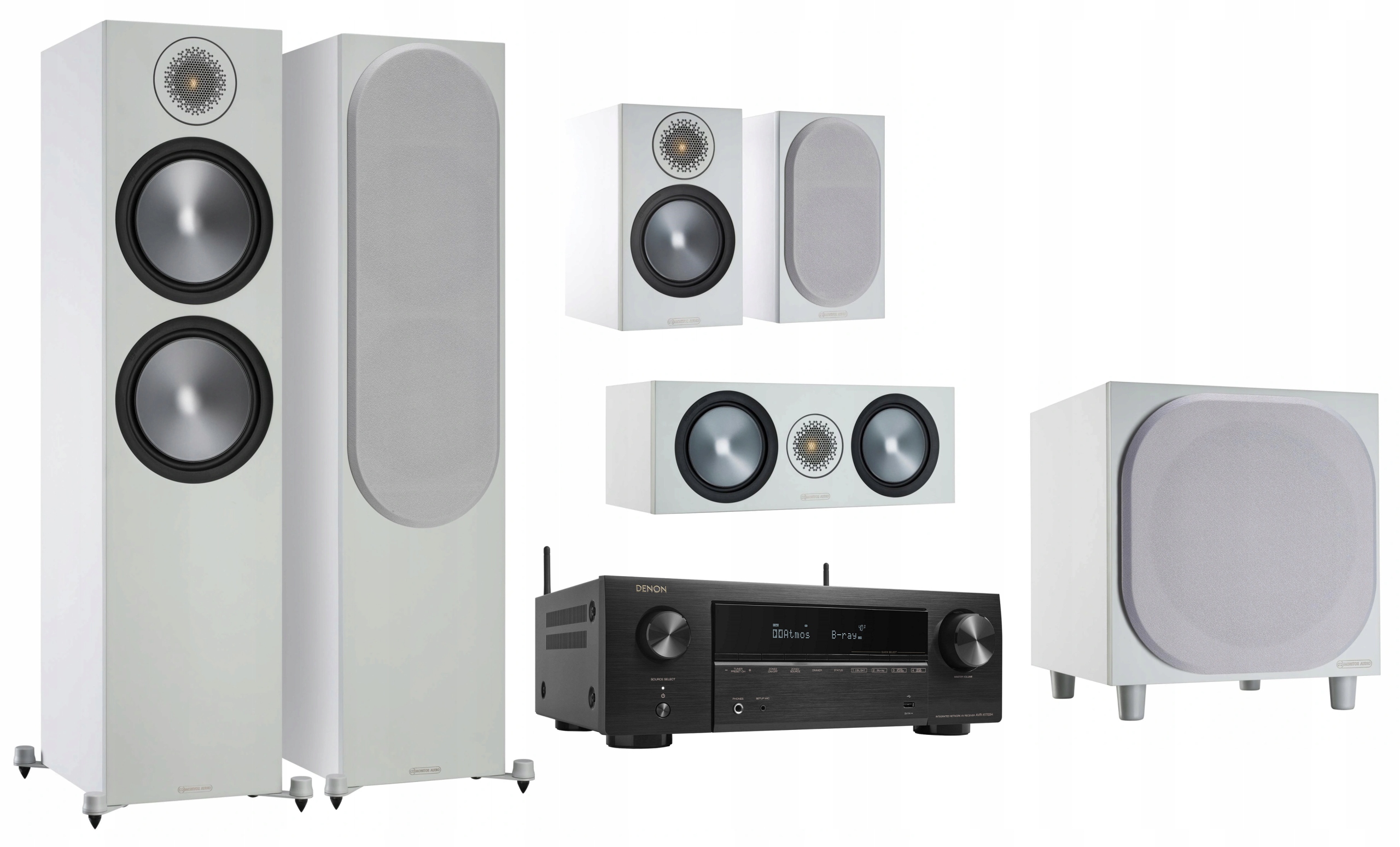 MONITOR AUDIO BRONZE POTĘŻNE 5.1 DENON AVR-X1700H