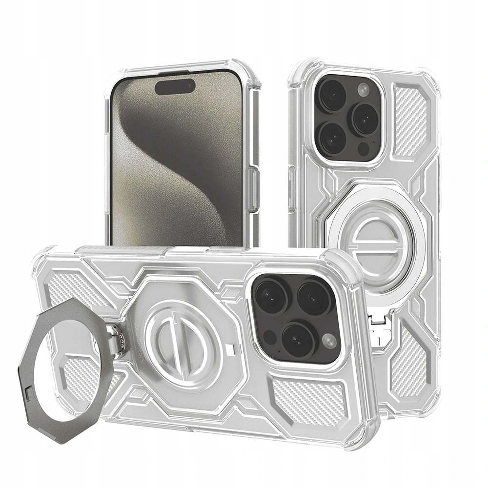 Techsuit Carbon Shield Pro Etui na iPhone 15 Pro biało-przezroczyste