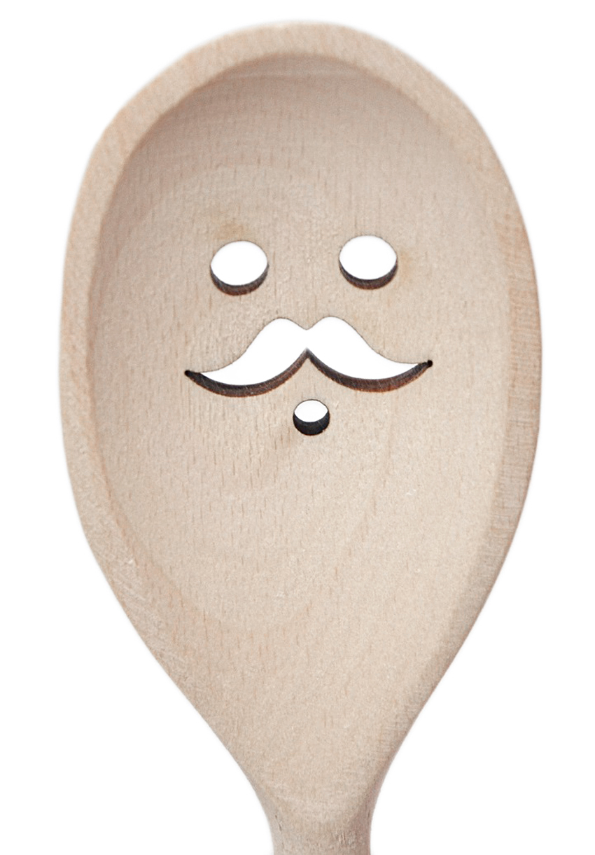 

Łyżka Kuchenna Bukowa Grawer Wąsy Nabierak 30 cm.