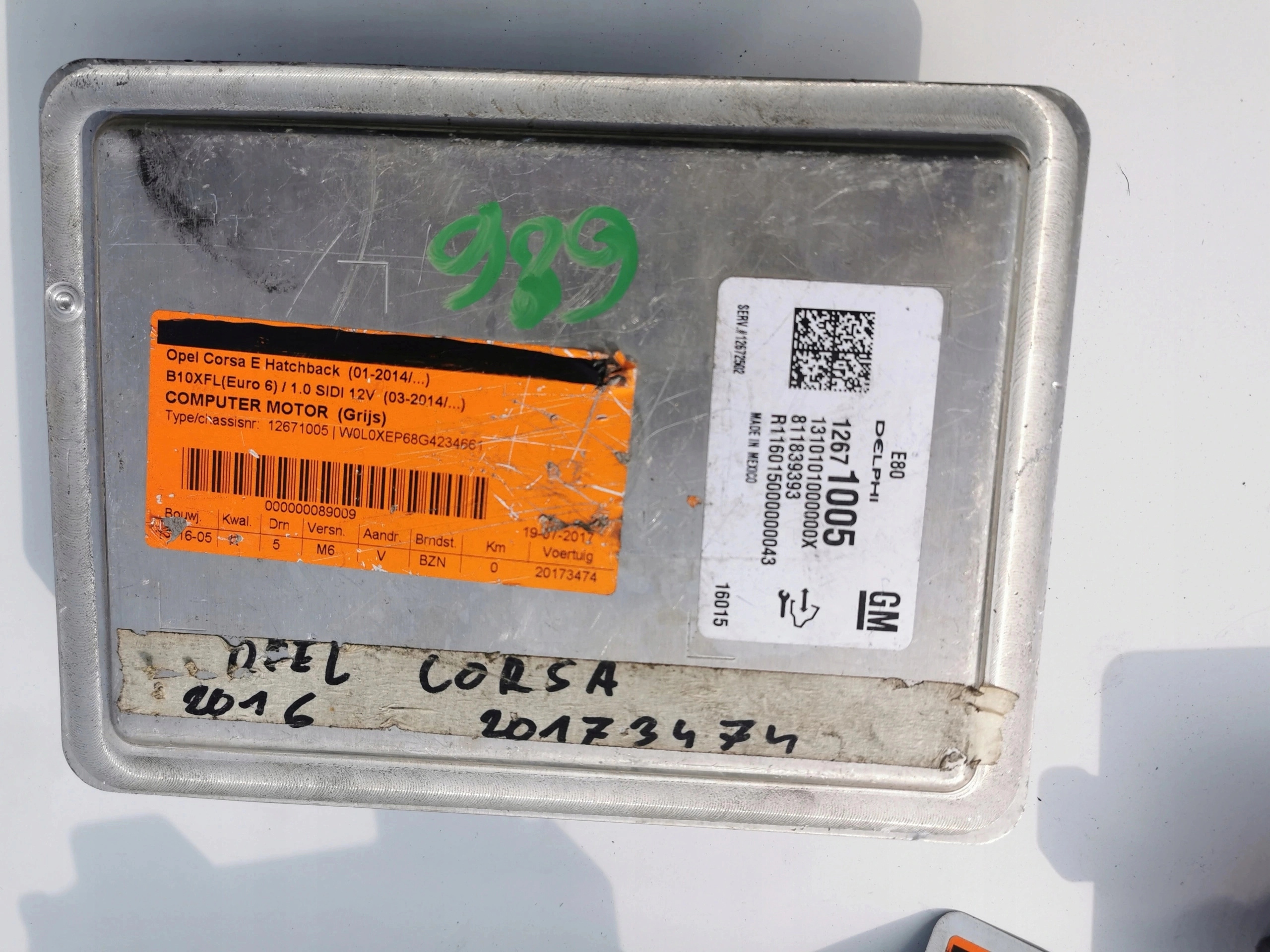 OPEL CORSA E 1.0B TURBO 12671005 12672502 computer