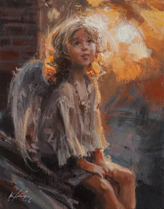 Klavdio - ANIOŁEK - obraz olejny, przesyłka GRATIS!