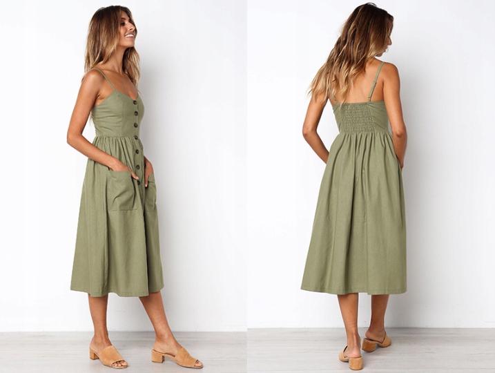 SUKIENKA MIDI NA RAMIĄCZKACH LETNIA NA PLAŻĘ BOHO Marka inna