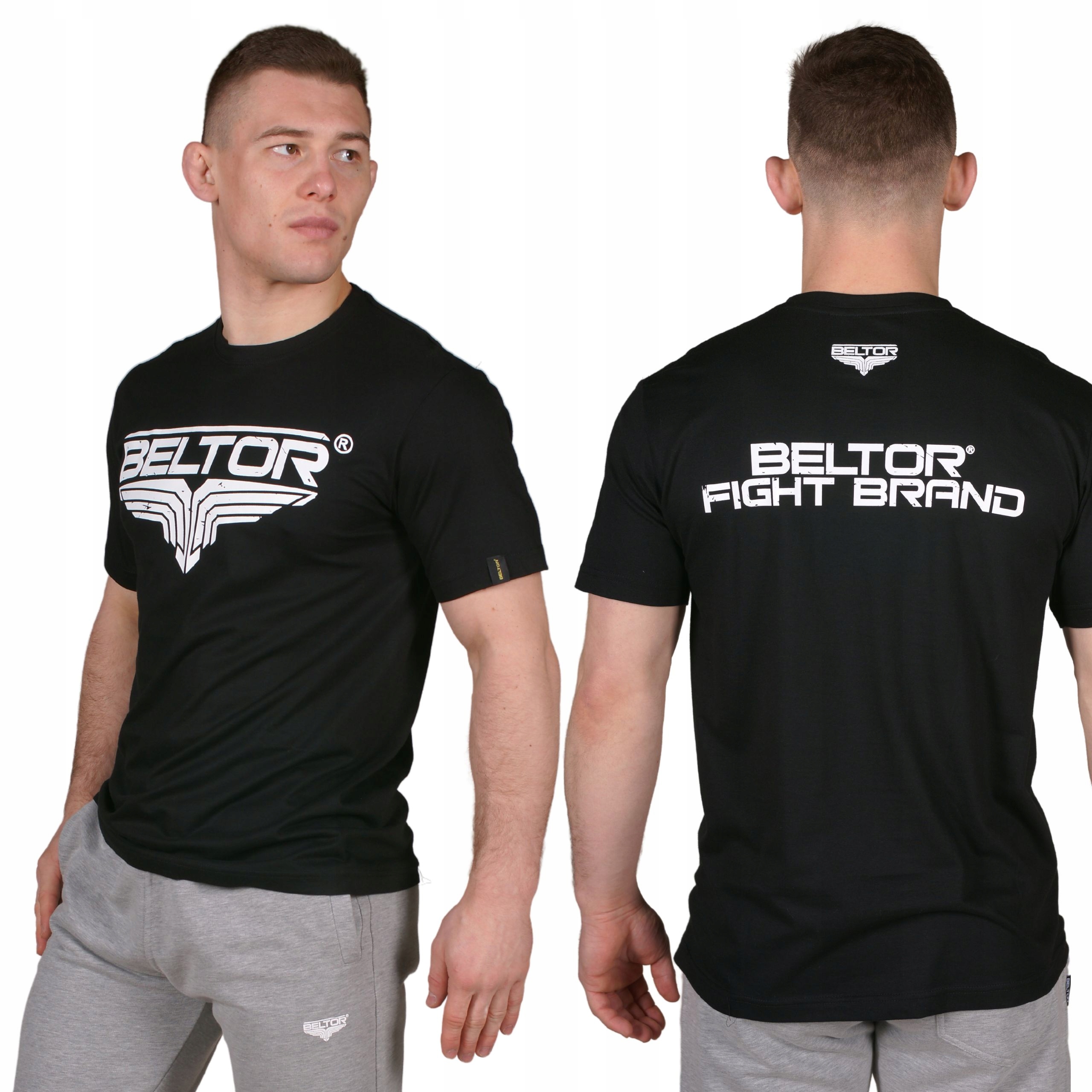 Beltor Koszulka Męska Classic T-shirt Sportowy Rozmiar L Bawełna Czarny