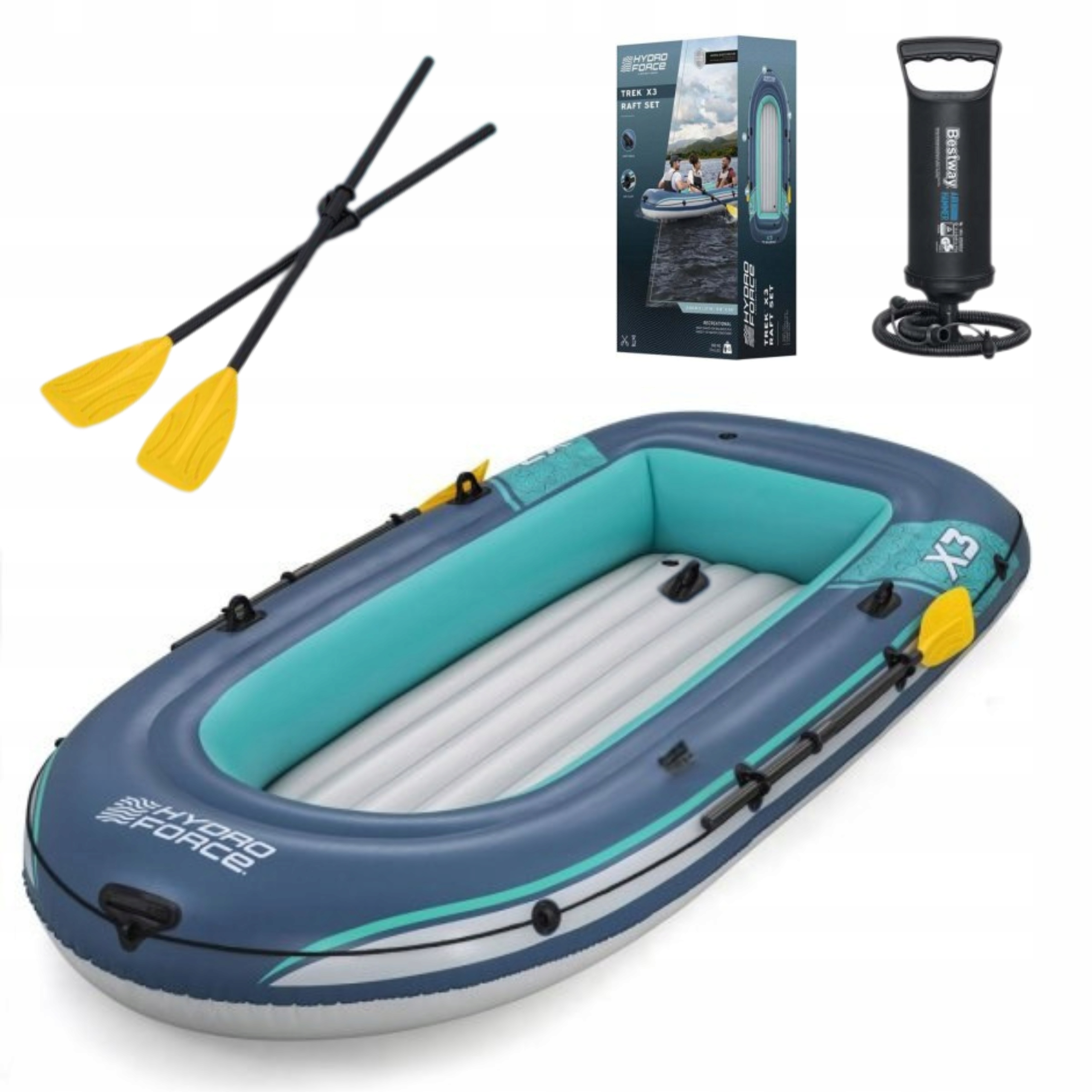 Ponton Hydro-Force Trek X3 Raft 294 X 137 CM Pompka Wiosła