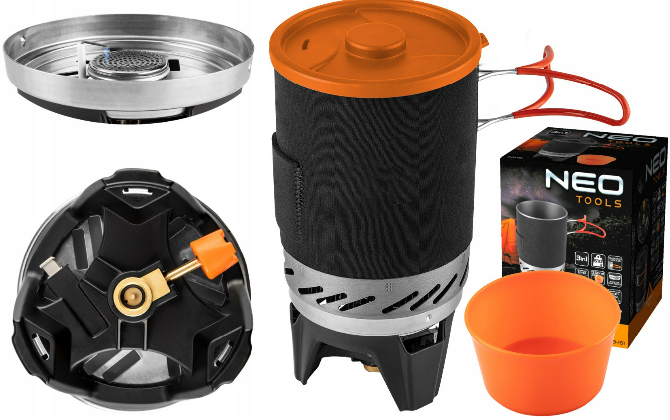 63-151 Turistický Vařič Hrnec Hořák Neo Tools