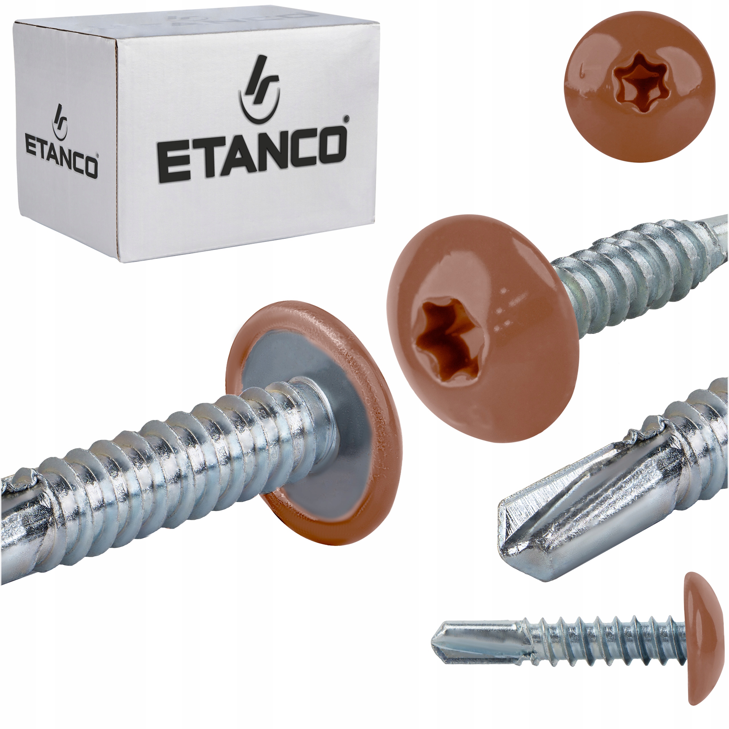Wkręty do metalu Torx 5mm 5,5x25 mm Ral 8004 500 szt. Etanco GT5 Ph