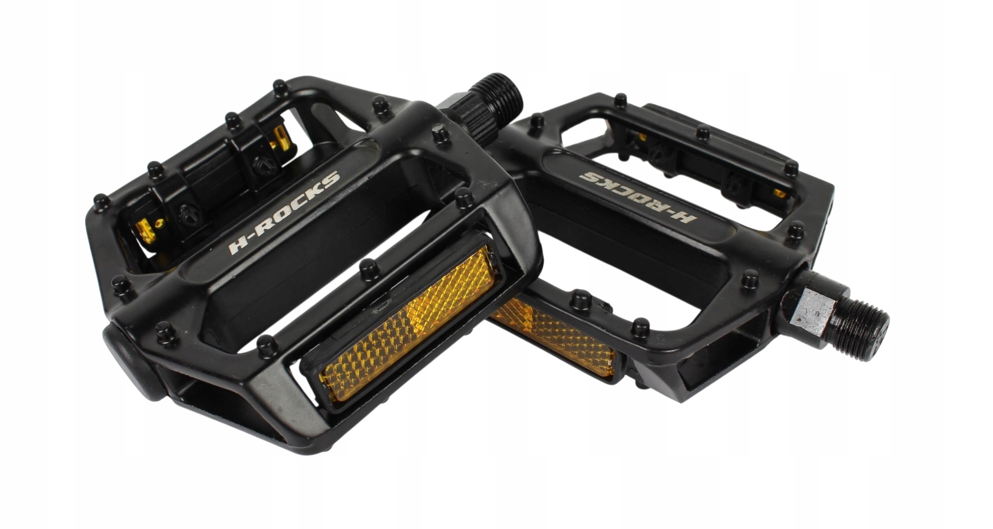 PEDAŁY ROWEROWE CZARNE PEDAŁY PLATFORMOWE ALUMINIOWE MTB 90 x 95mm H-ROCKS