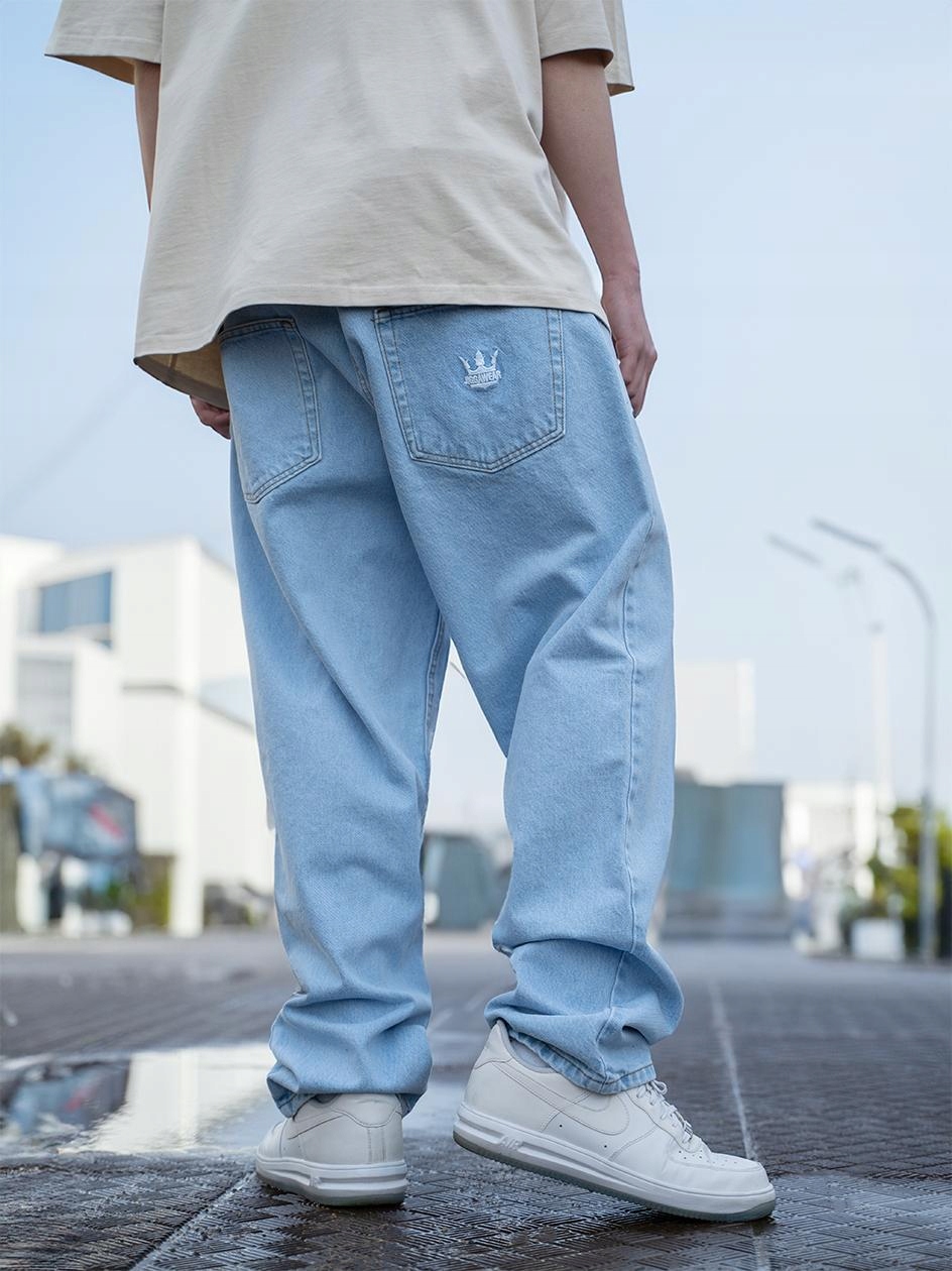 Kalhoty Jigga Wear Jeans Baggy Light Blue vel. M