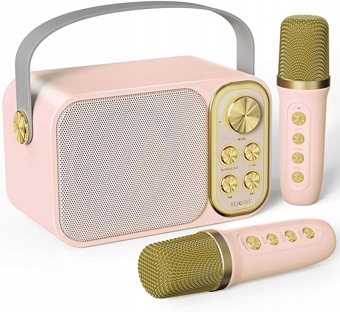 BESCOST Karaoke Zestaw Bluetooth Dla Dzieci i Dorosłych z 2 Mikrofonami — miniatura 7