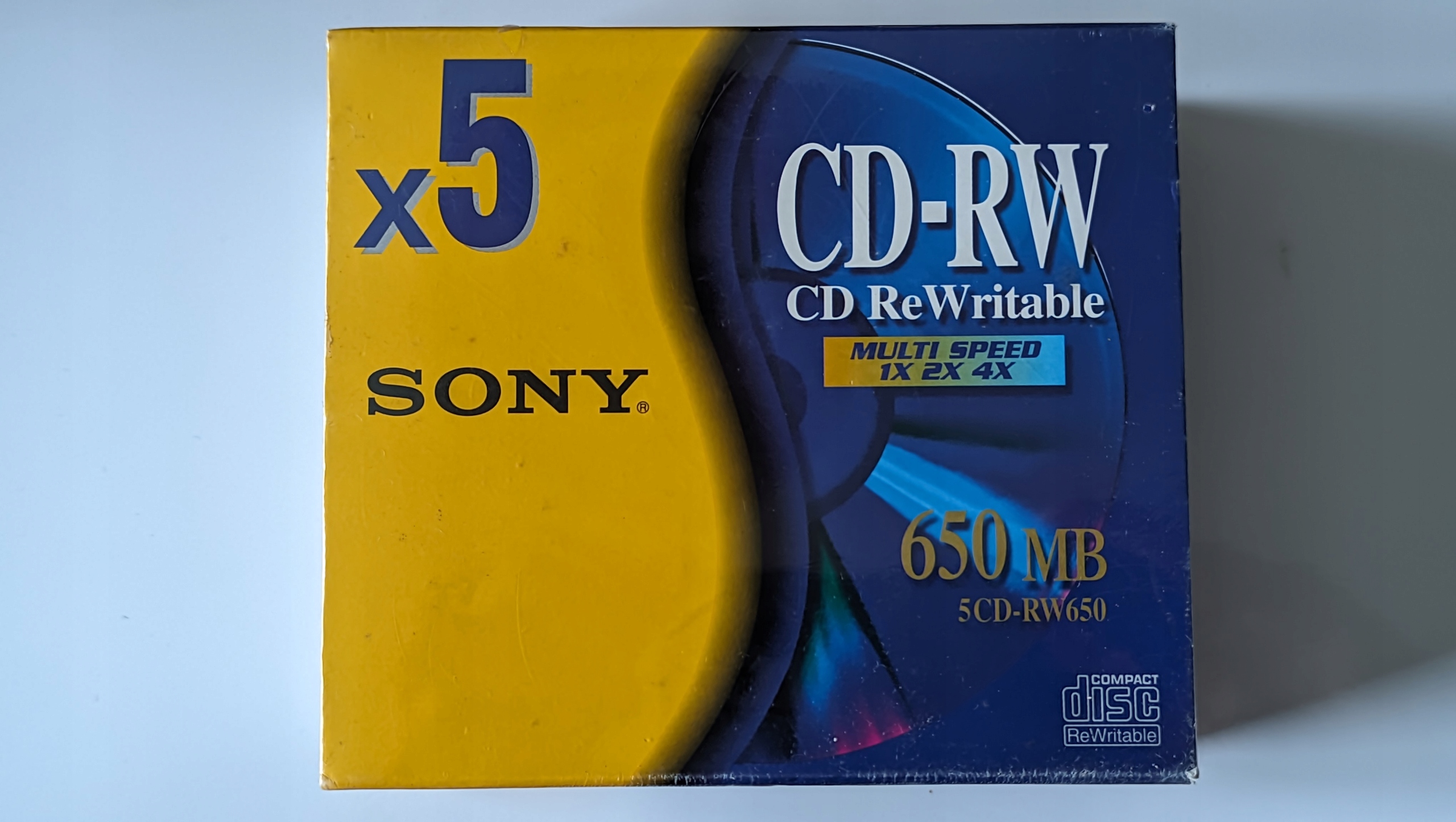 Sony Cd-rw 74min /650MB 1x2x4x Multi Speed Japan 5pack