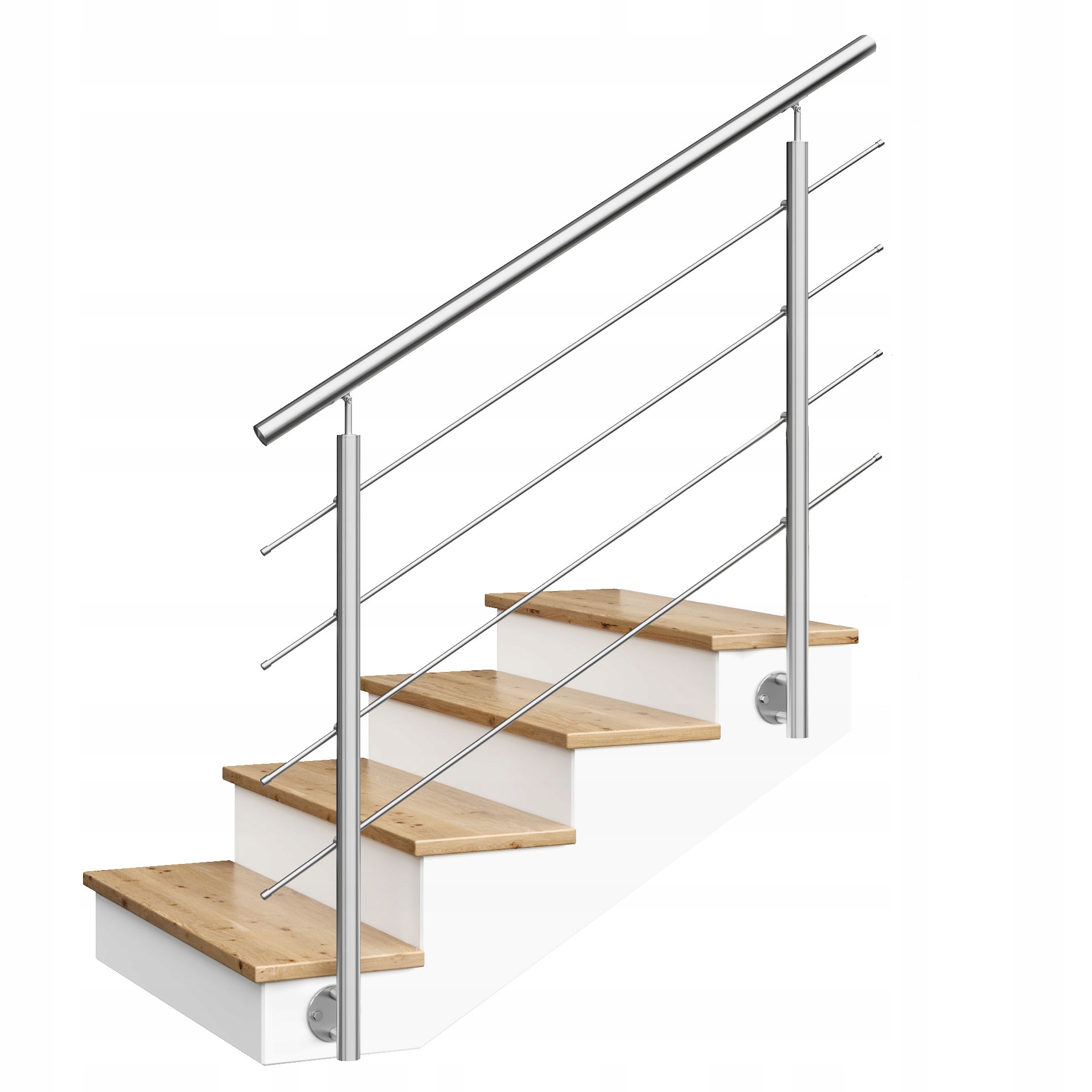 Nerezová schodišťová zábradlí balkonová zábrana 4 x Ø12 mm délka 1,25 m