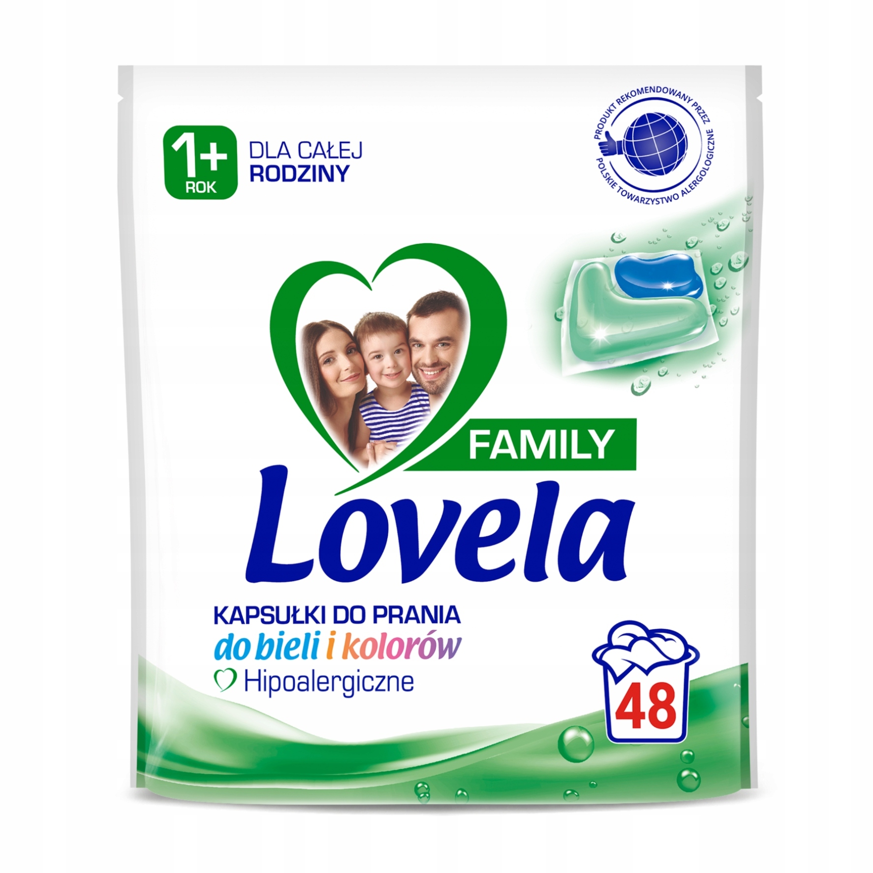Lovela Family Kapsle Hypoalergenní pro praní bílé barvy a barev 48 kusů