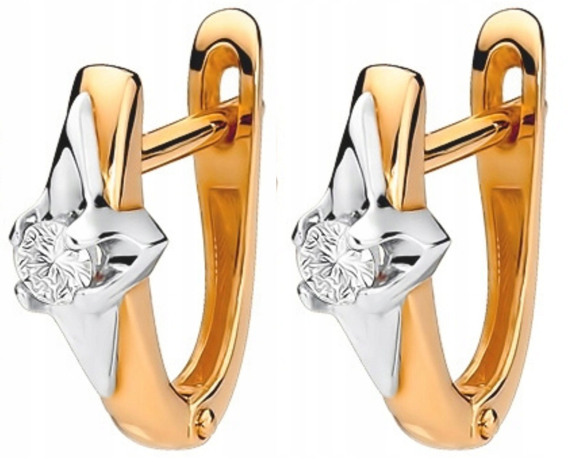 Náušnice z růžového zlata s brilianty 0,16 ct 585