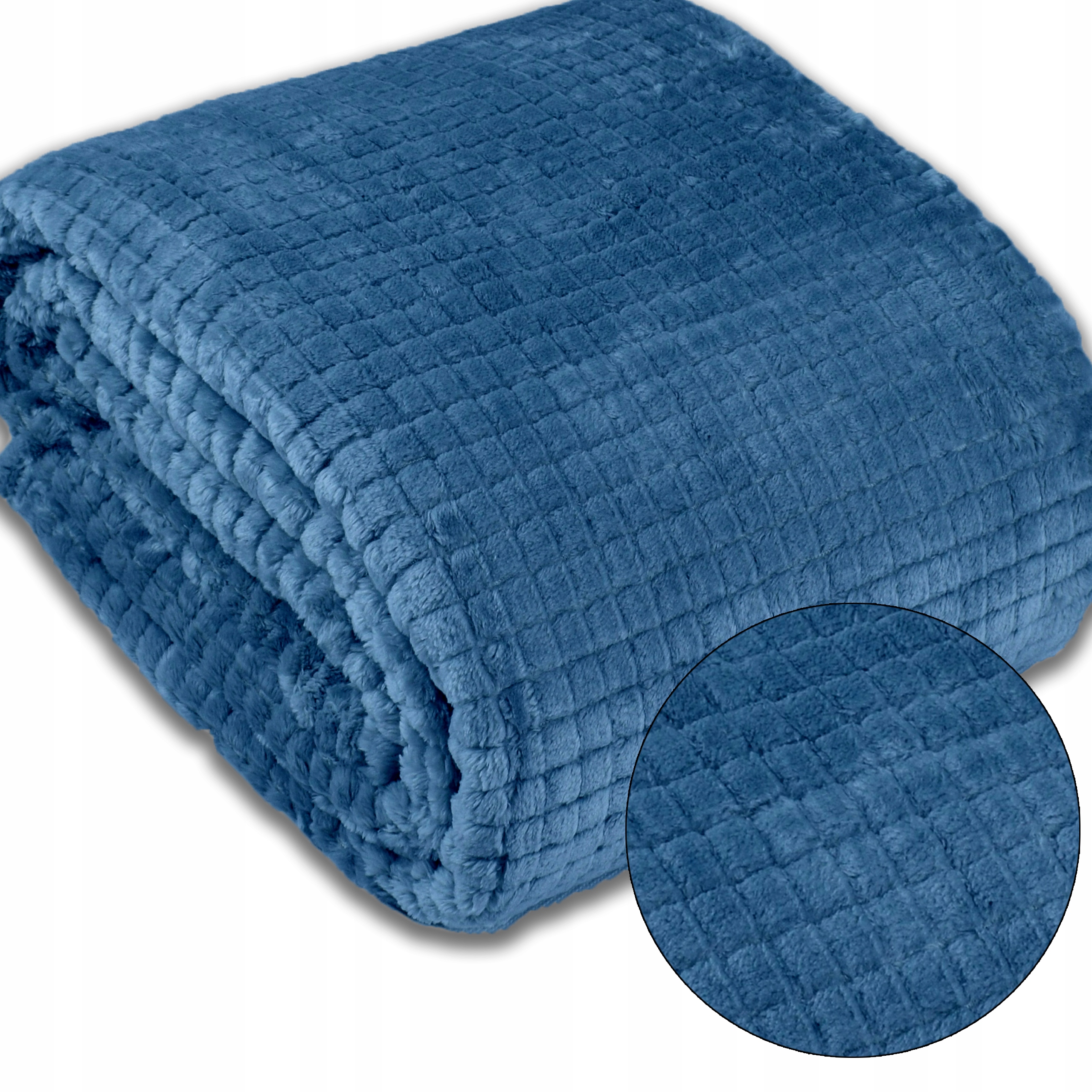

Miękki puszysty Koc Narzuta pled 160x200 granatowy