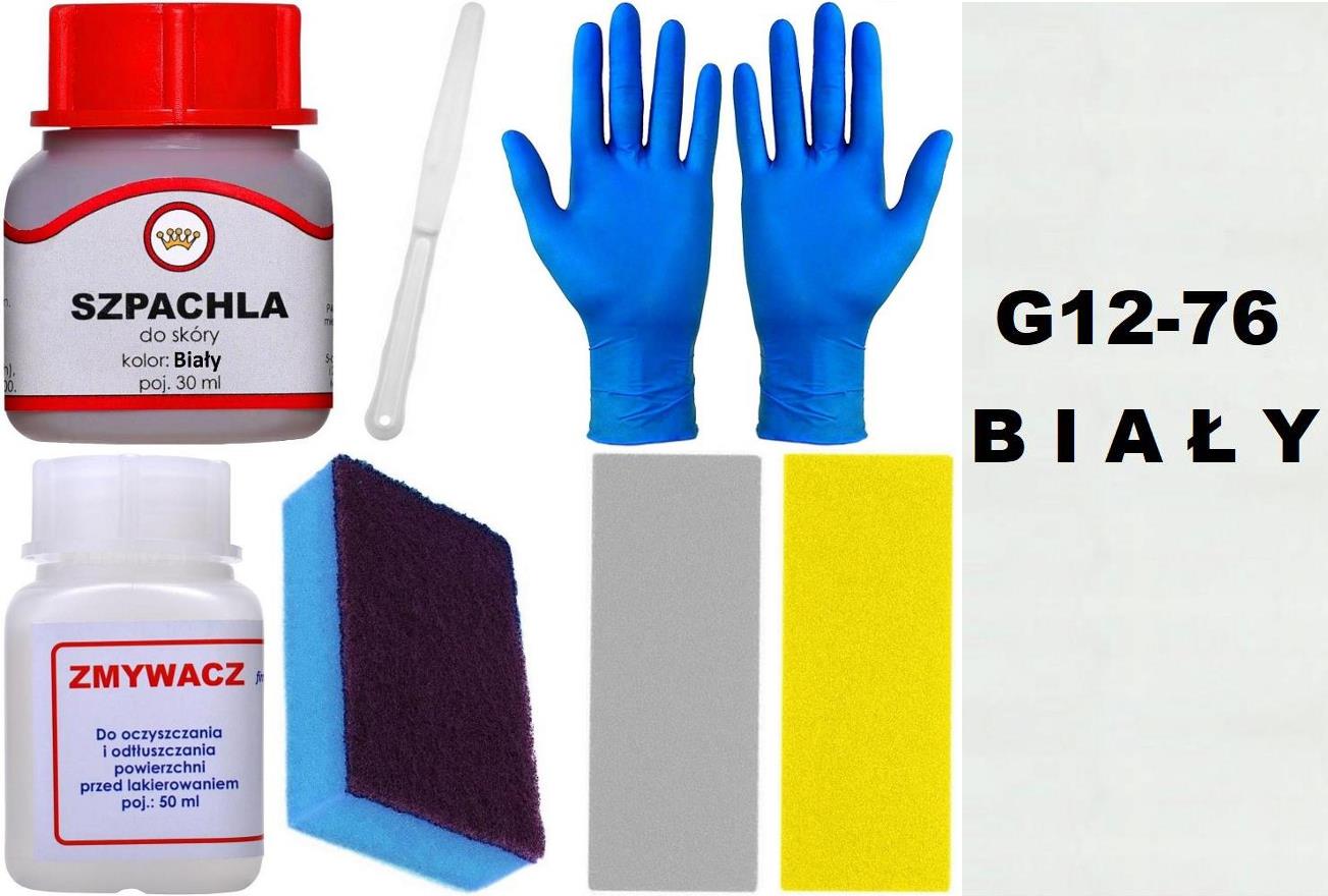 Biały Zestaw naprawczy do Skóry Szpachla Zmywacz Repair Kit Renoskór Żywica