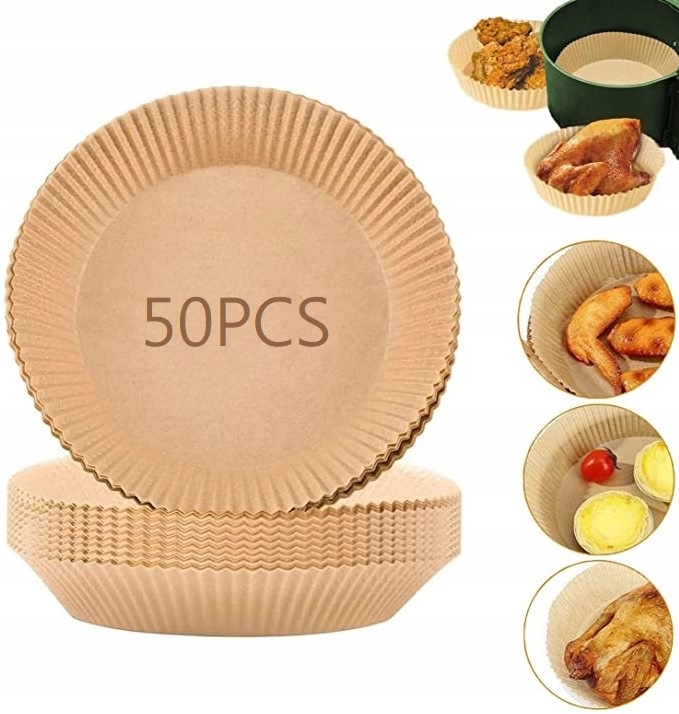 50 SZT. PAPIER WKŁAD DO FRYTKOWNICY BEZTŁUSZCZOWEJ 16CM