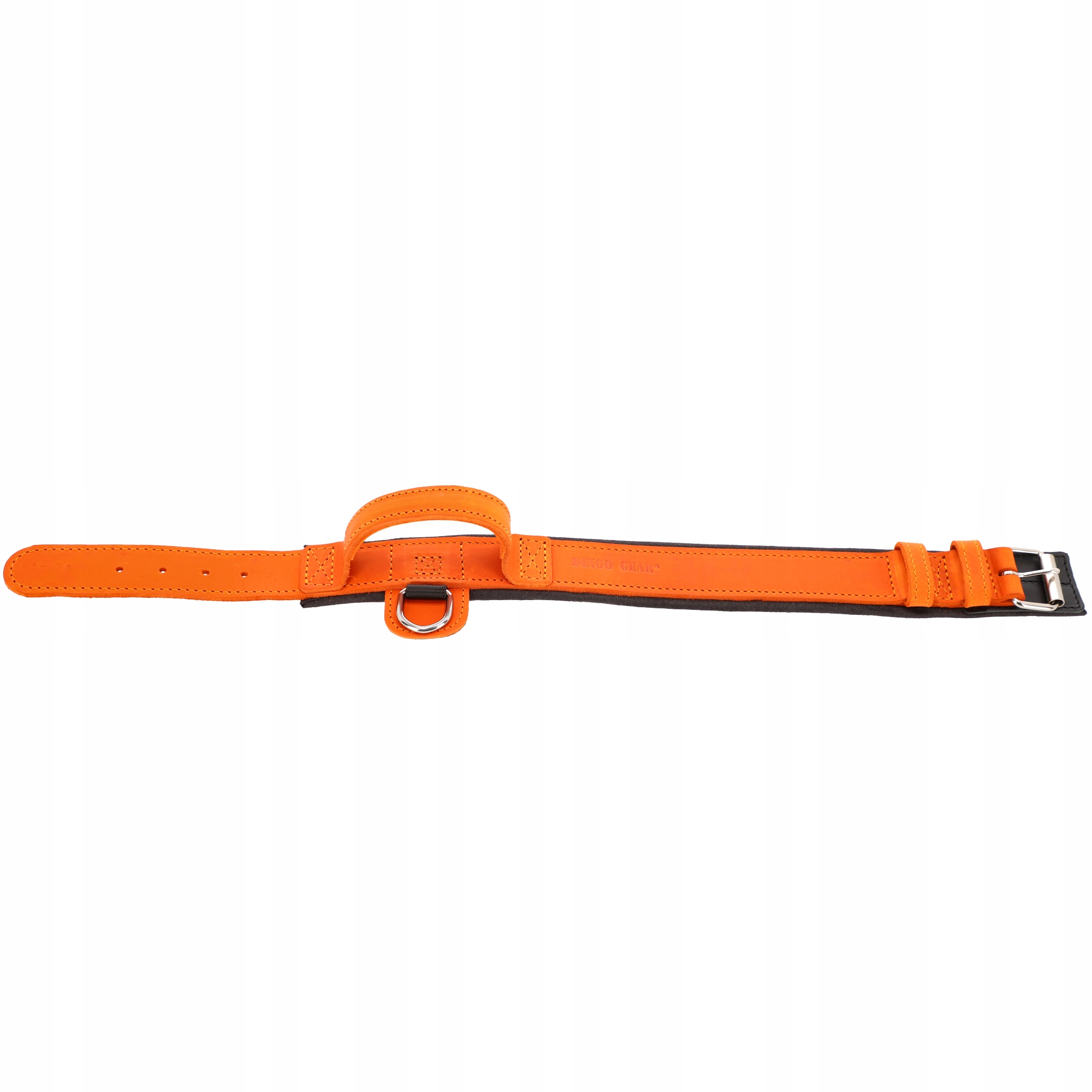 Levně Dingo Gear Obojek Kůže S Rukojetí Drago 48-56cm Orange