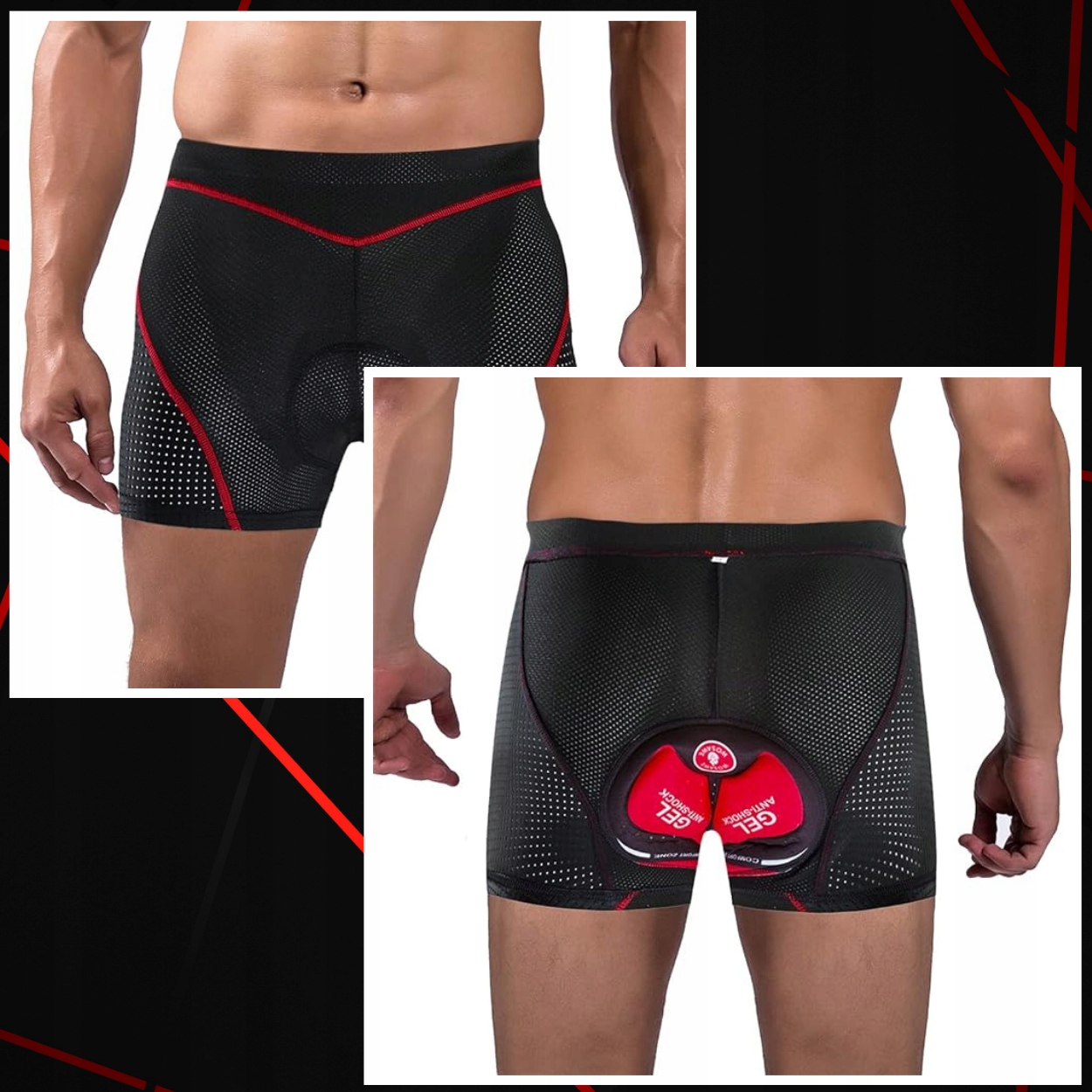 SPODENKI ROWEROWE SZORTY KOLARSKIE BOKSERKI MĘSKIE Z WKŁADKĄ 3D ŻELOWĄ XL Kod producenta BOKSERKI KOLARSKIE SPODENKI NA ROWER XL